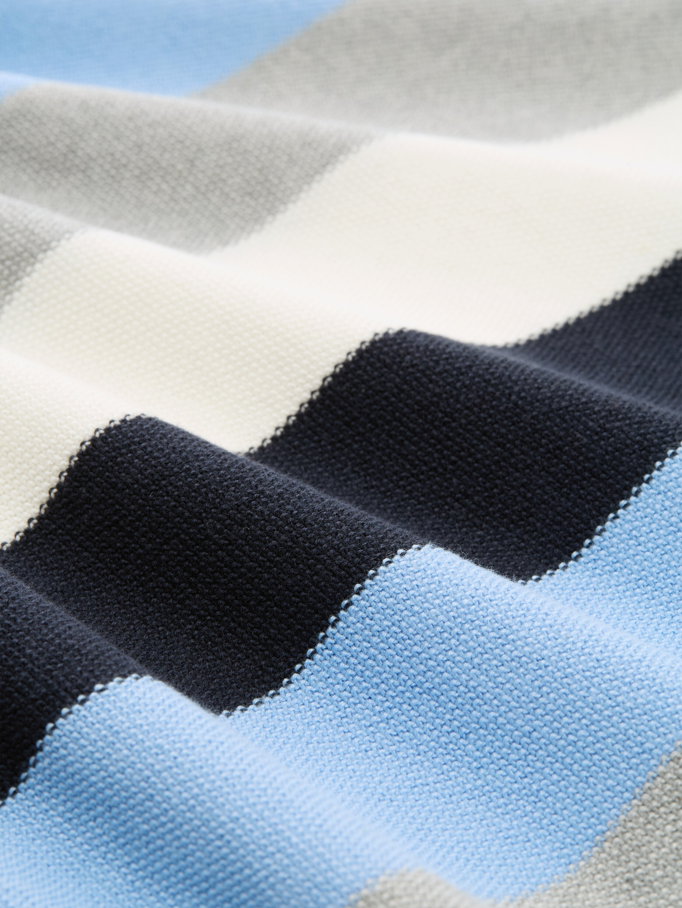 Strickpullover mit Rundhalsausschnitt - fjord blue grey stripe - Material-Ansicht