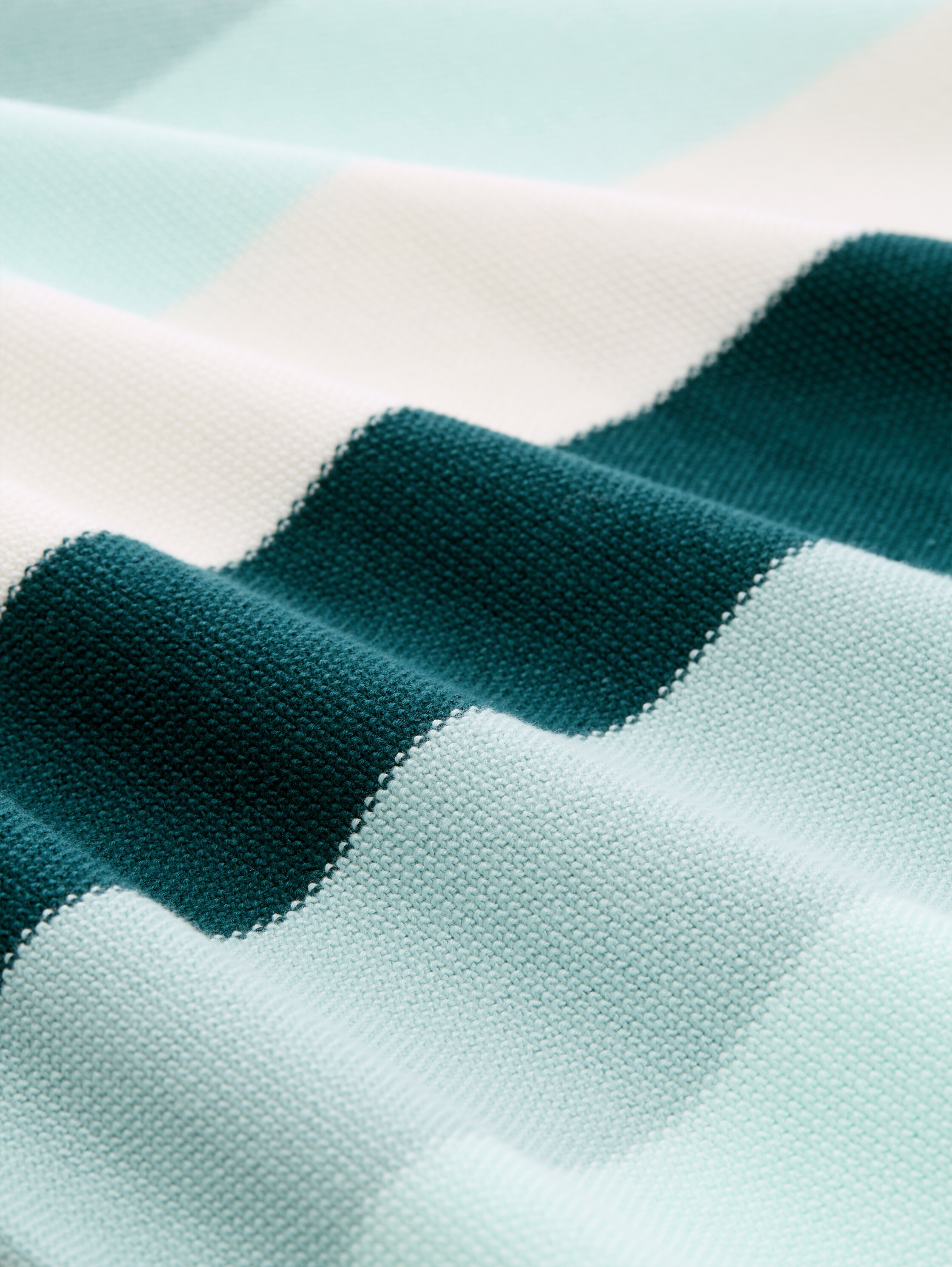 Strickpullover mit Rundhalsausschnitt - green_mint_white_stripe - 