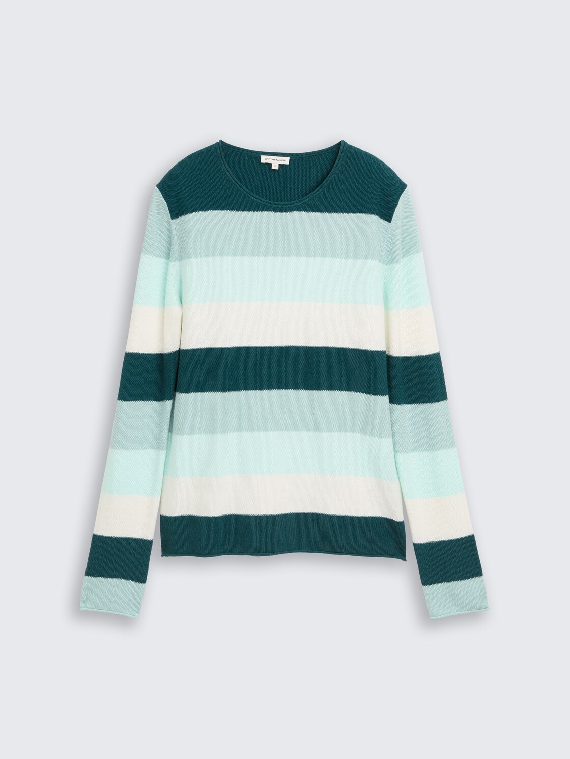 Strickpullover mit Rundhalsausschnitt - green mint white stripe