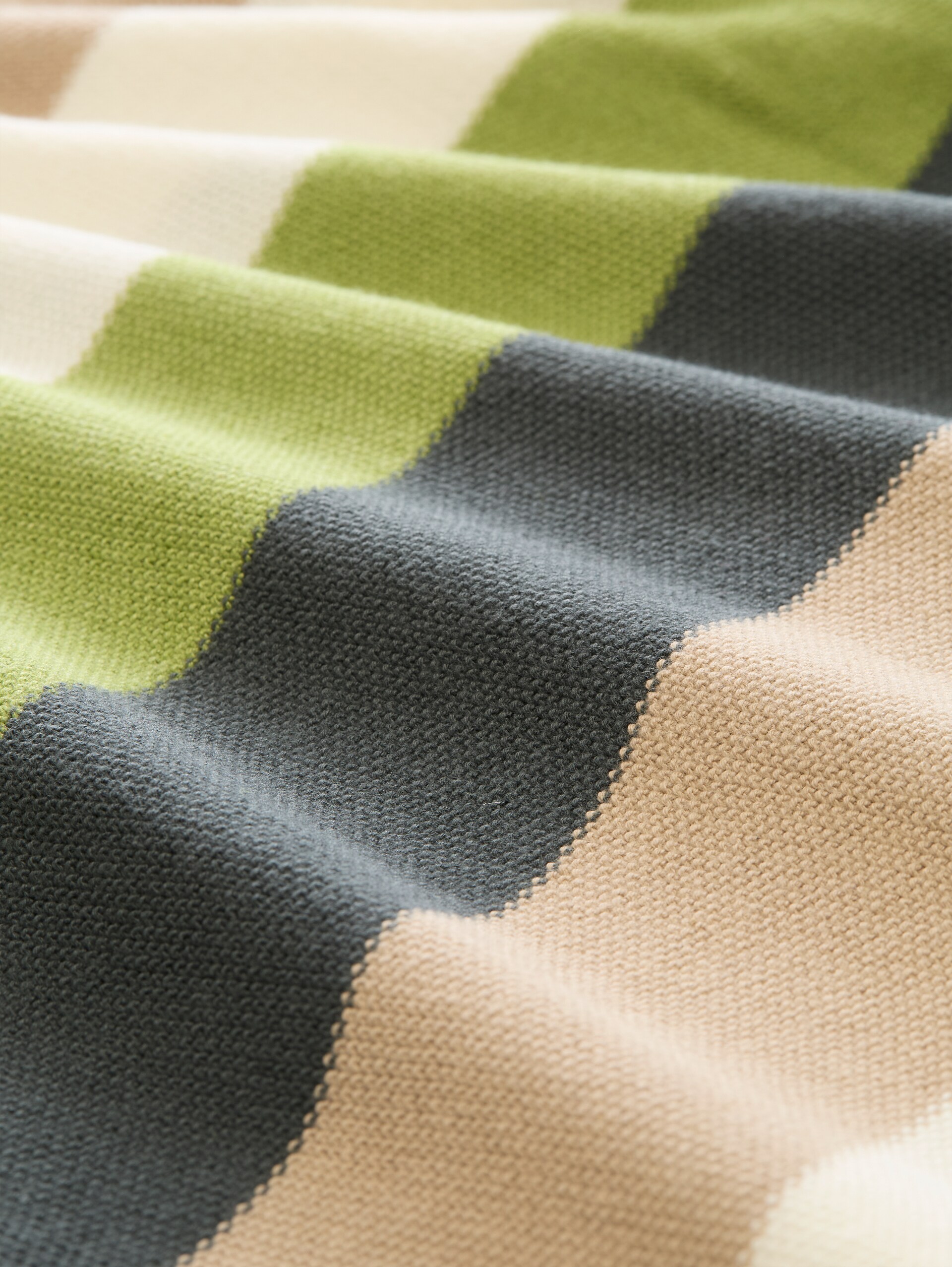 Strickpullover mit Rundhalsausschnitt - dark olive green stripe - Material-Ansicht