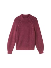 Nicht ausgewählt, Gerippter Pullover mit Stehkragen von , rosa