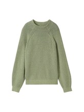 Selected, Ribbed sweater with a stand-up collar by Tom Tailor, green