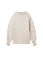 Ausgewählt, Strickpullover mit Stehkragen von Tom Tailor, weiß