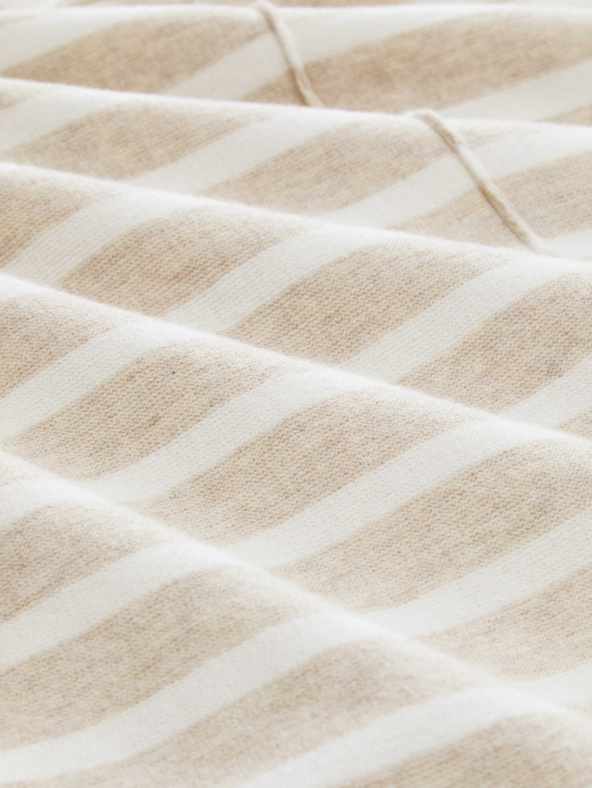 Loose Fit Strickpullover mit Kapuze - beige_melange_knit_stripe - 