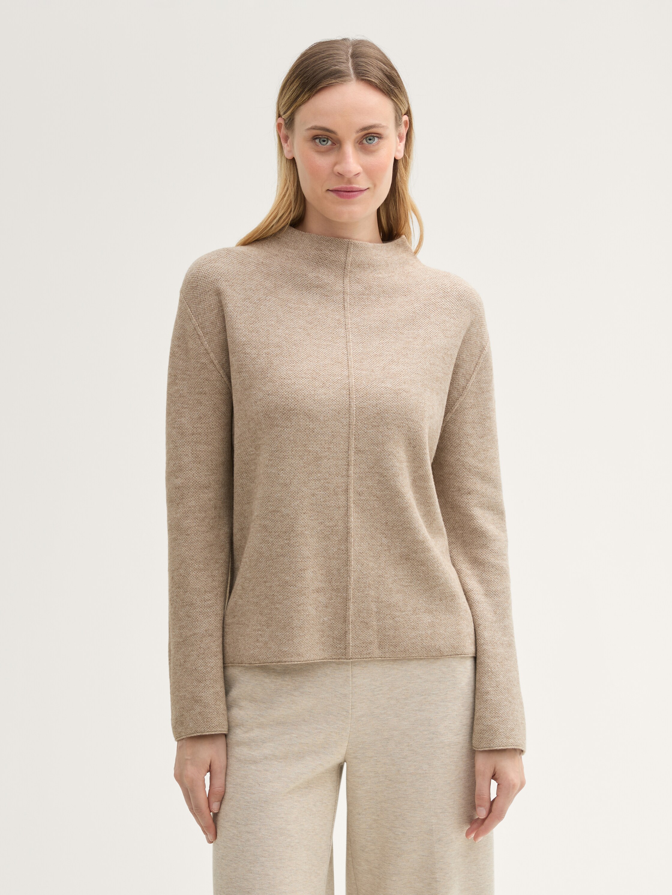 Strickpullover mit LENZING™ ECOVERO™ - blush_grey_melange - 