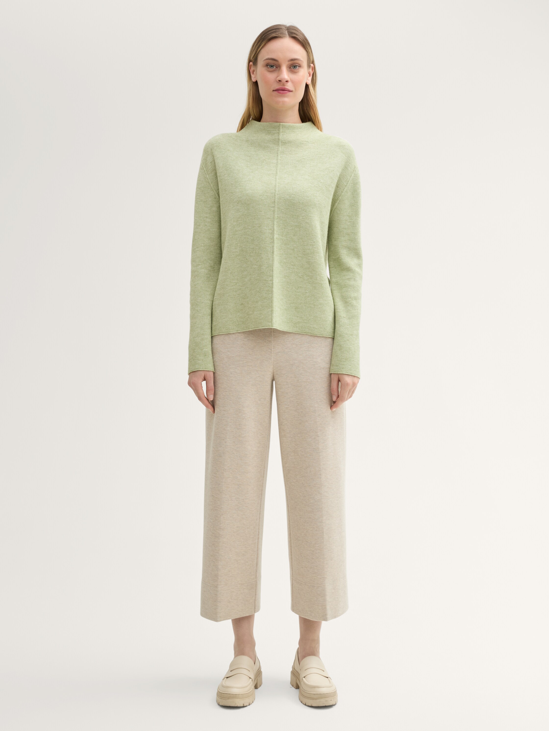 Strickpullover mit LENZING™ ECOVERO™ - pure_sage_melange - 