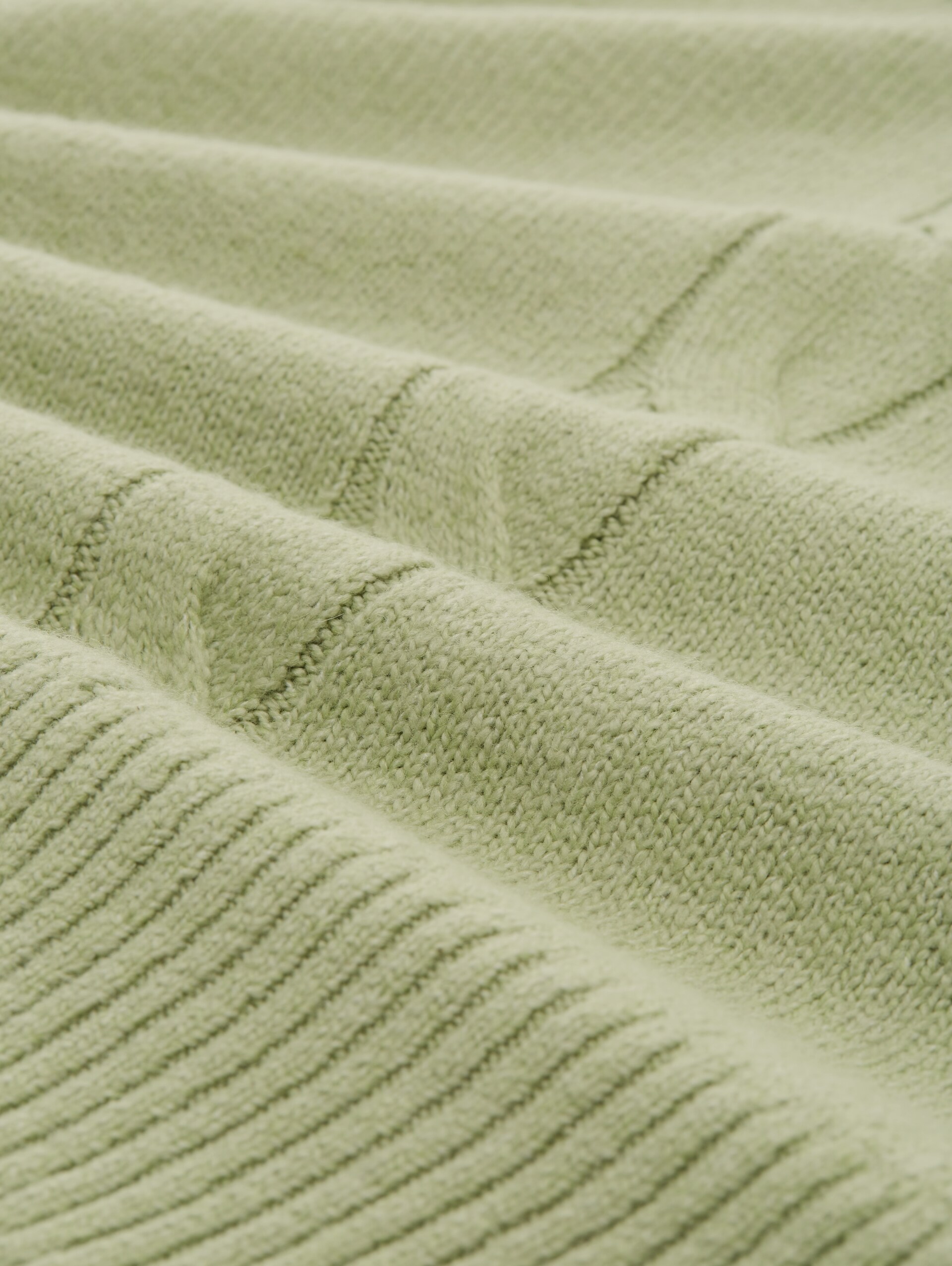 Strickpullover mit Zopfmuster - pure sage melange - Material-Ansicht