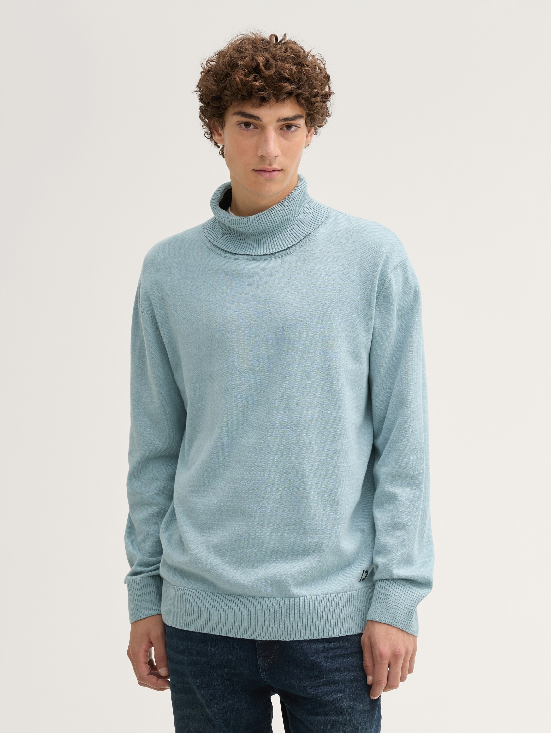 Basic Rollkragenpullover - light_grey_mint - 