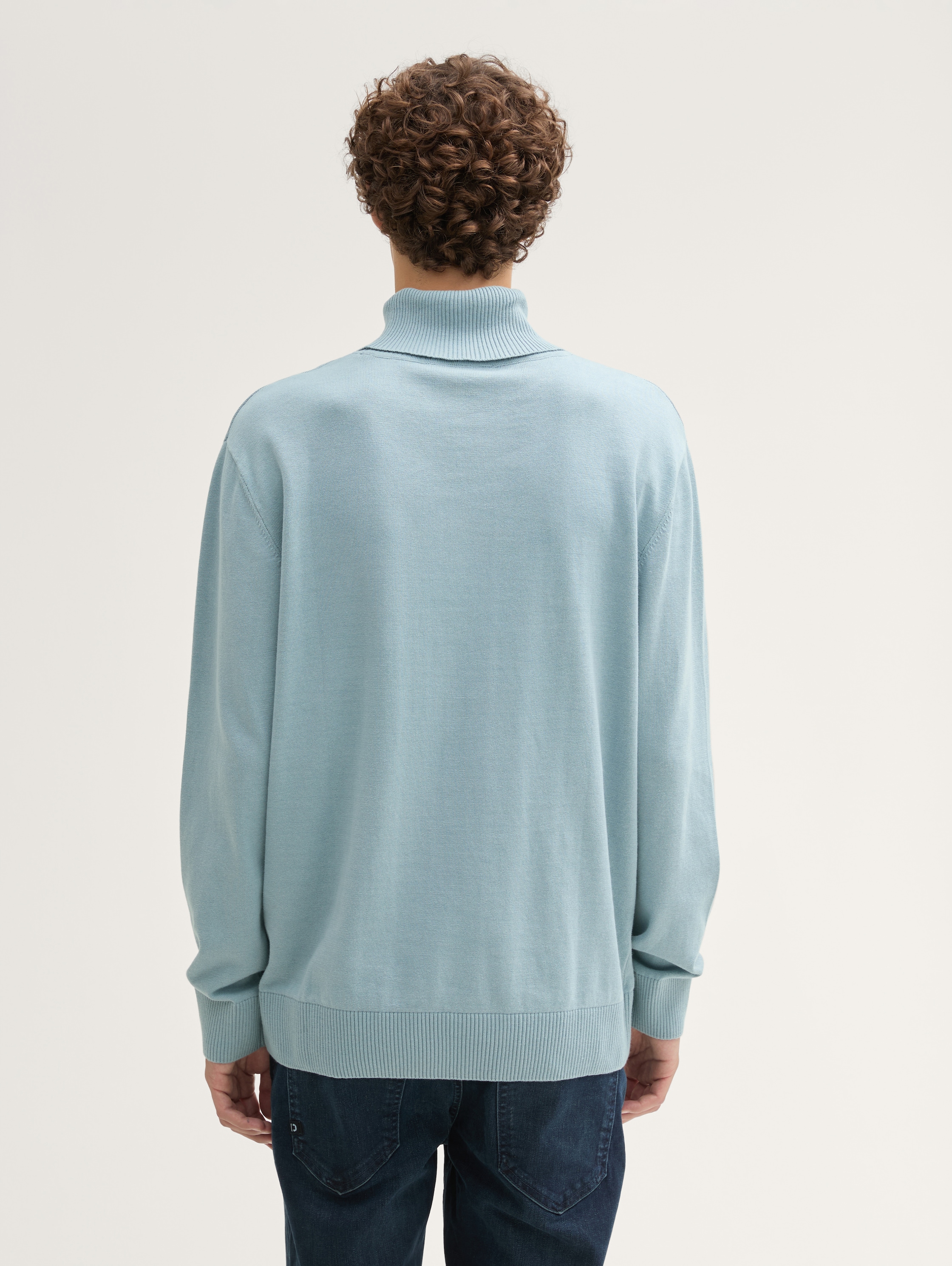 Basic Rollkragenpullover - light_grey_mint - 
