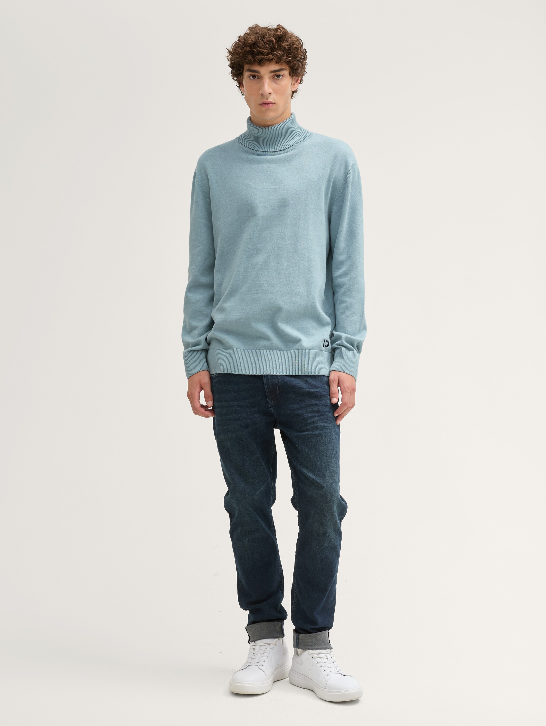 Basic Rollkragenpullover - light_grey_mint - 