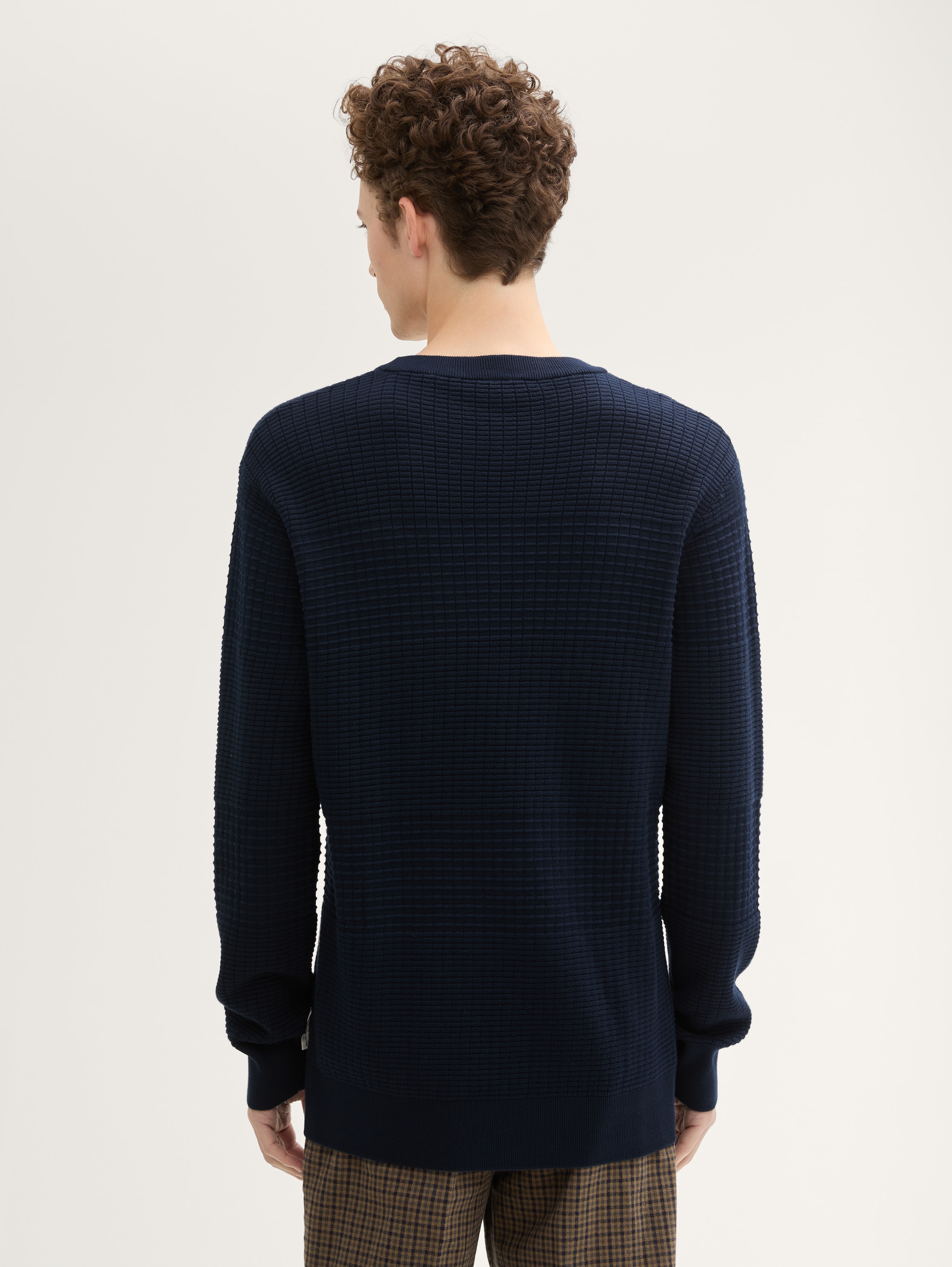 Regular fit gebreide trui van katoen - sky_captain_blue_1 - 