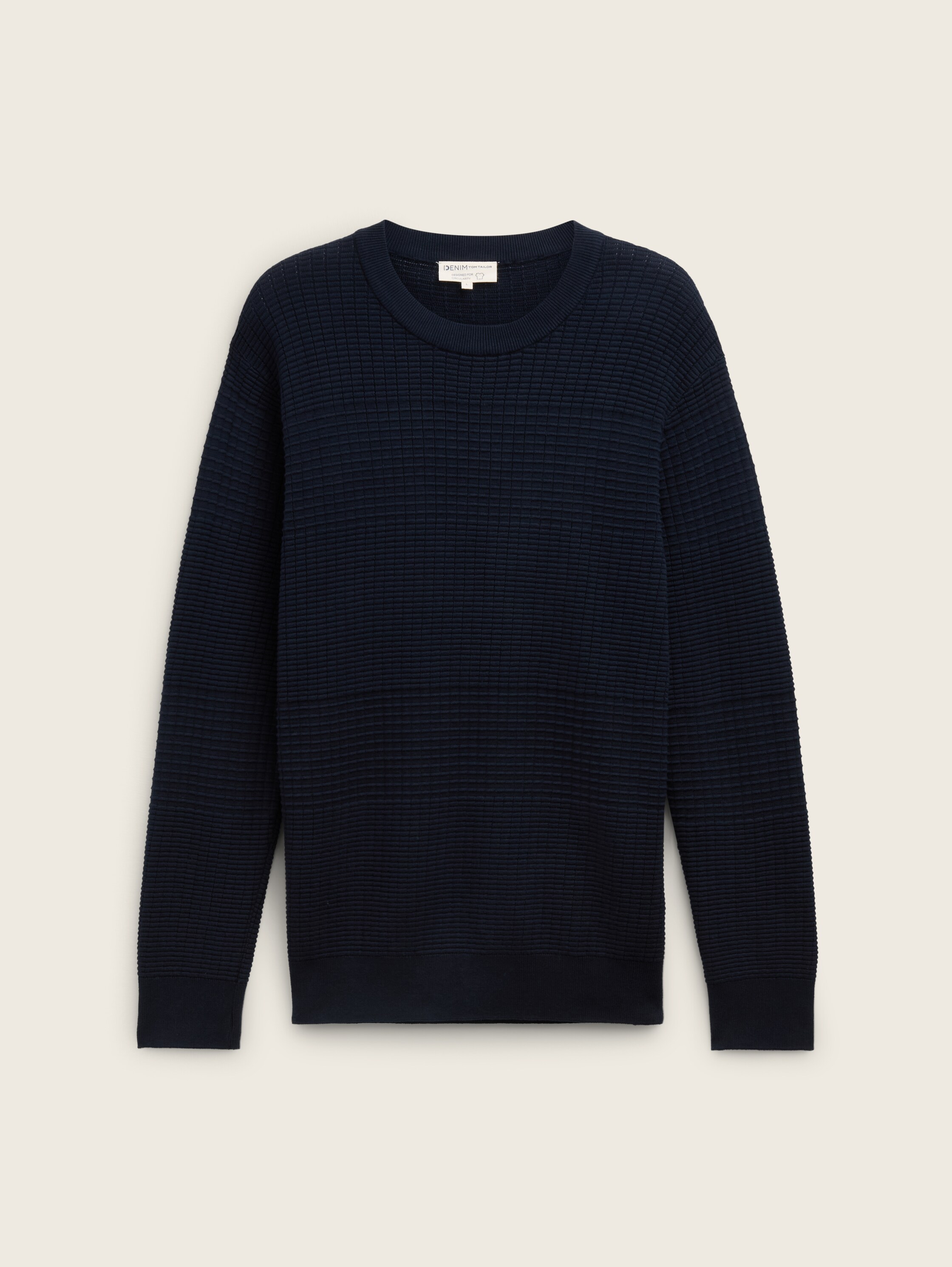Regular fit gebreide trui van katoen - sky_captain_blue_1 - 