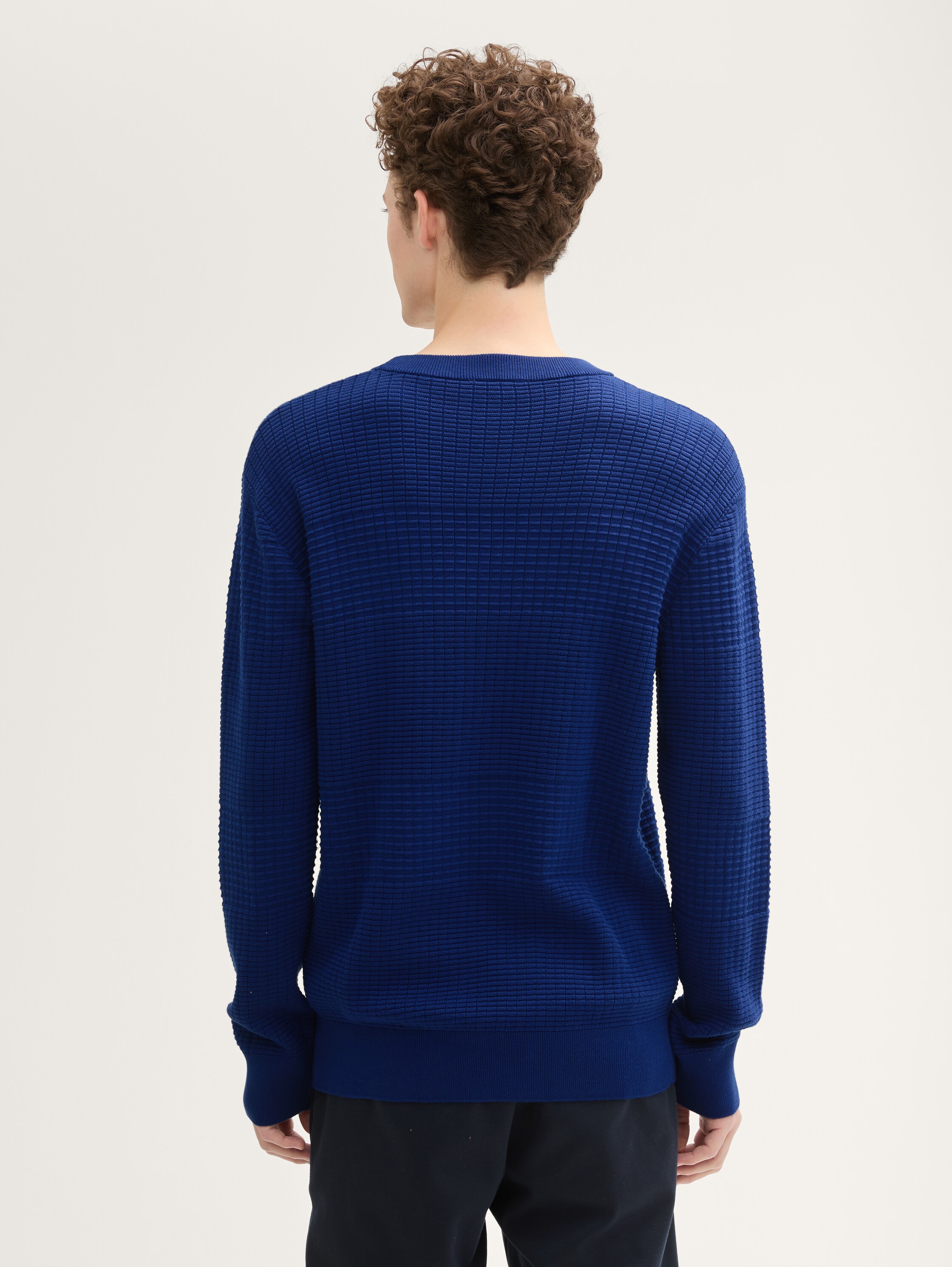 Regular Fit Strickpullover aus Baumwolle - space_cadet_blue - 