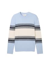 Not Selected, Knitted sweater with block stripes by , blue