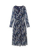 Geselecteerd, Gedessineerde midi-jurk van mesh door Tom Tailor, blauw