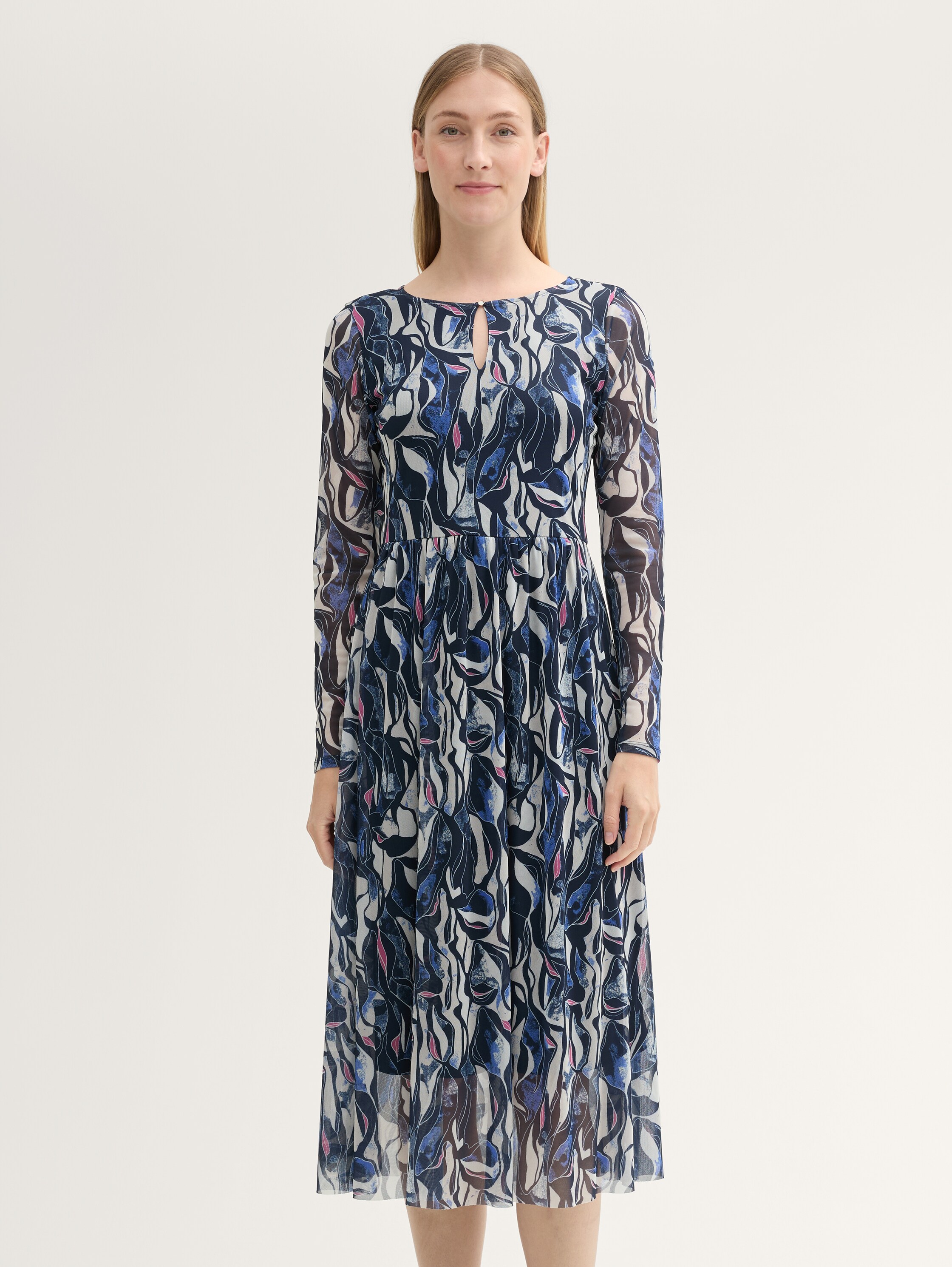 TOMTAILOR, Patterned mesh midi dress