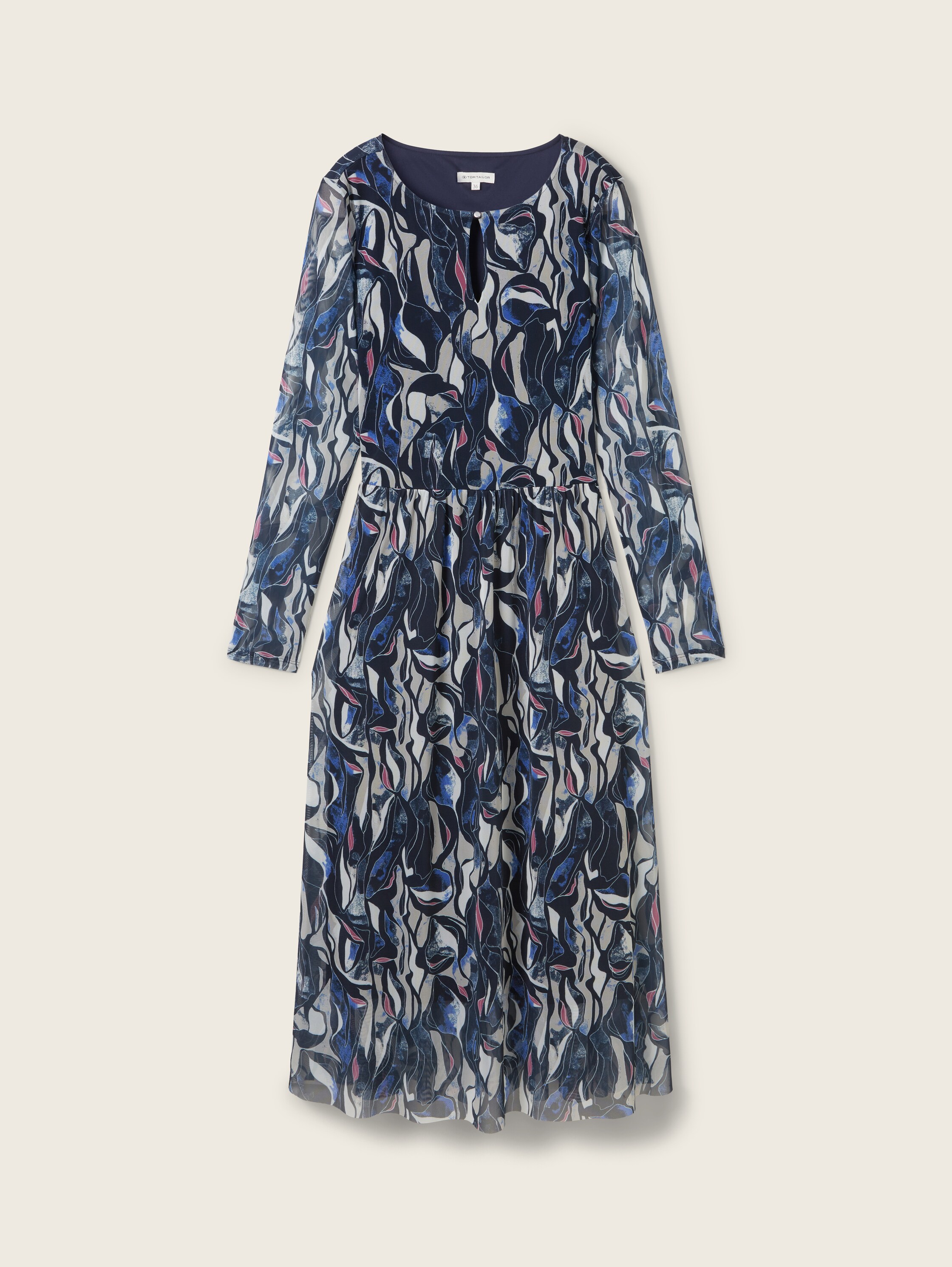 Mesh-Midikleid mit Muster - organic_shapes_design - 