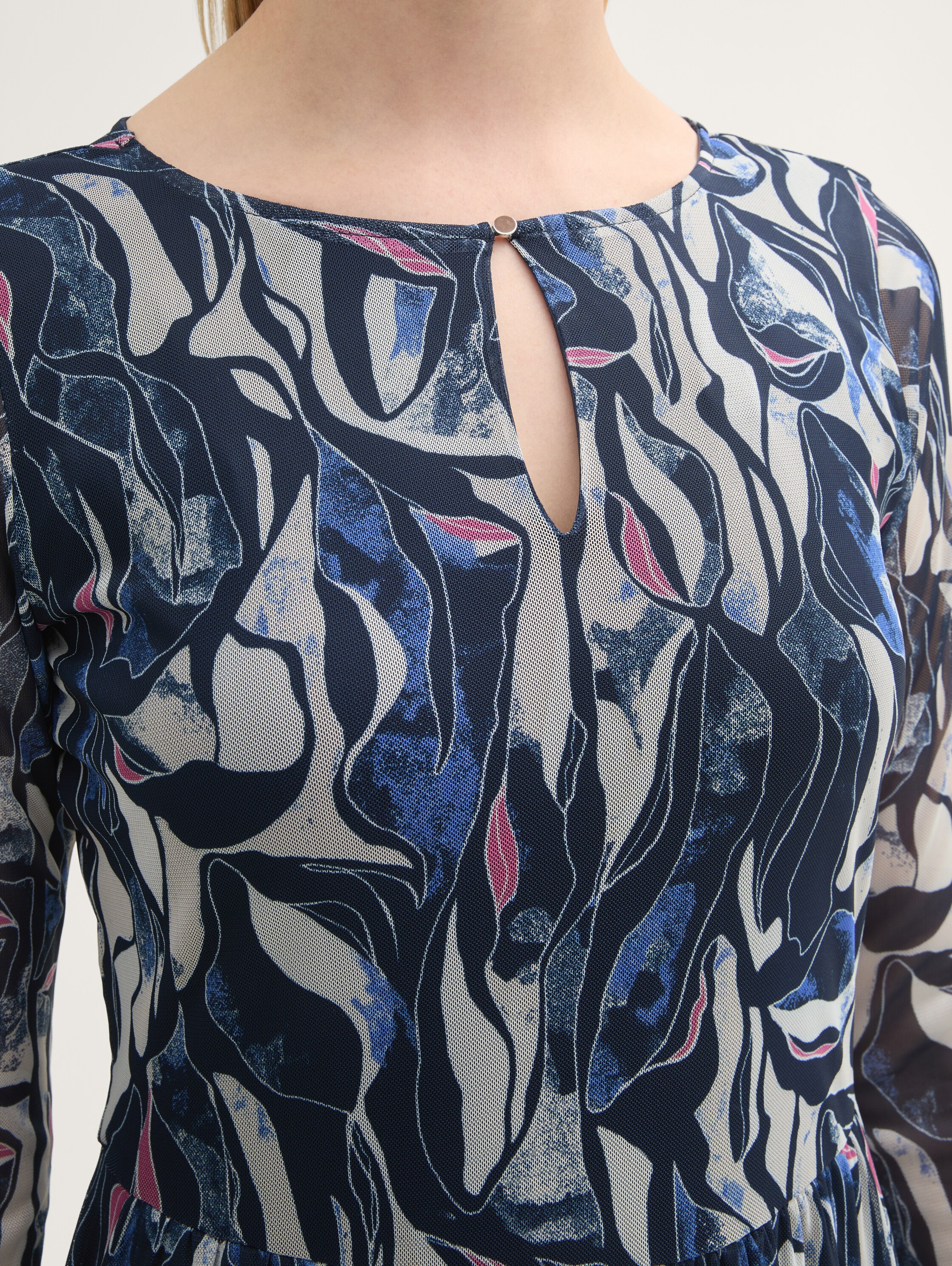 Mesh-Midikleid mit Muster - organic_shapes_design - 