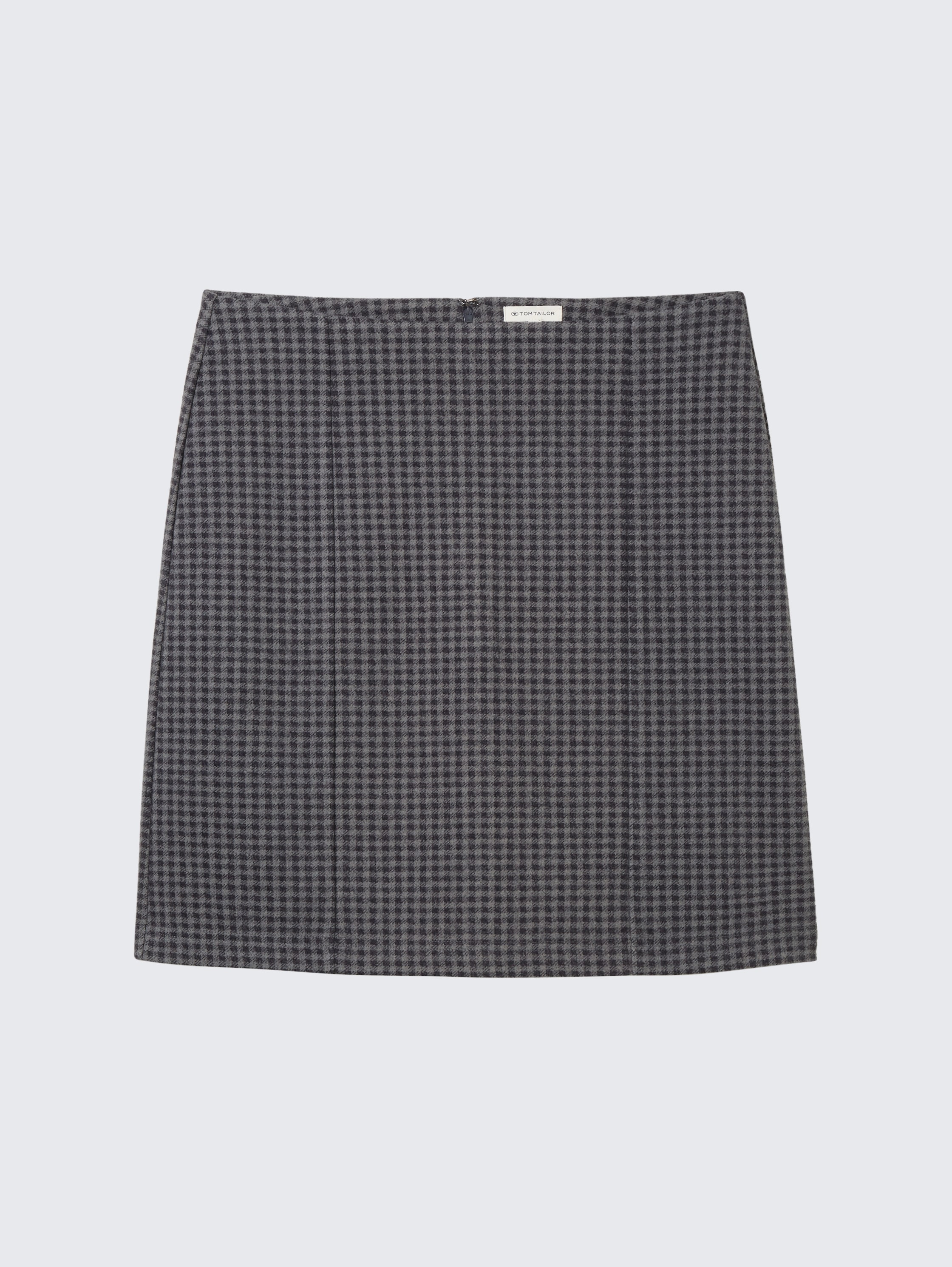 High Waist Mini-Rock mit Karomuster - navy_grey_check_design - 