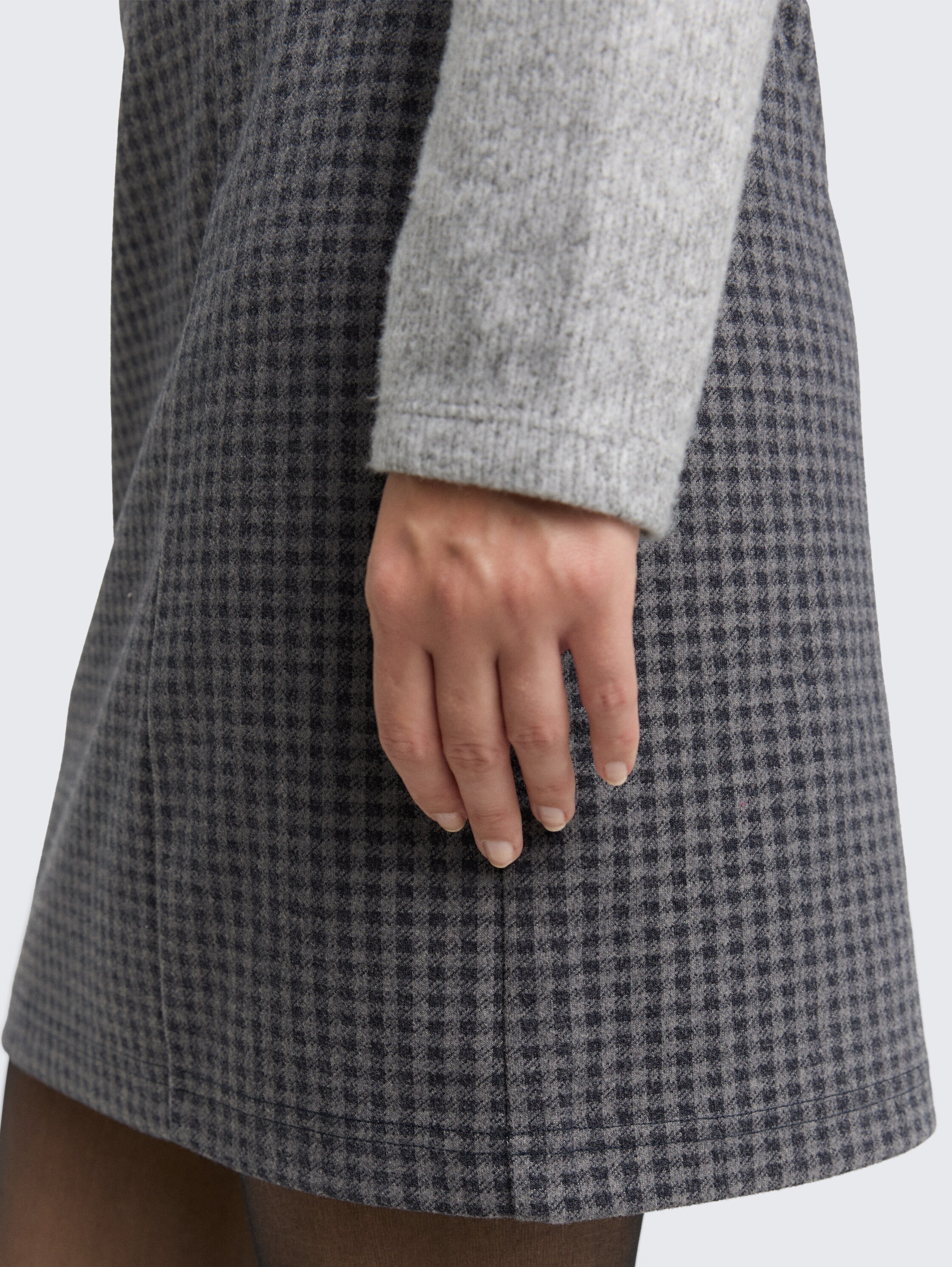 High Waist Mini-Rock mit Karomuster - navy_grey_check_design - 