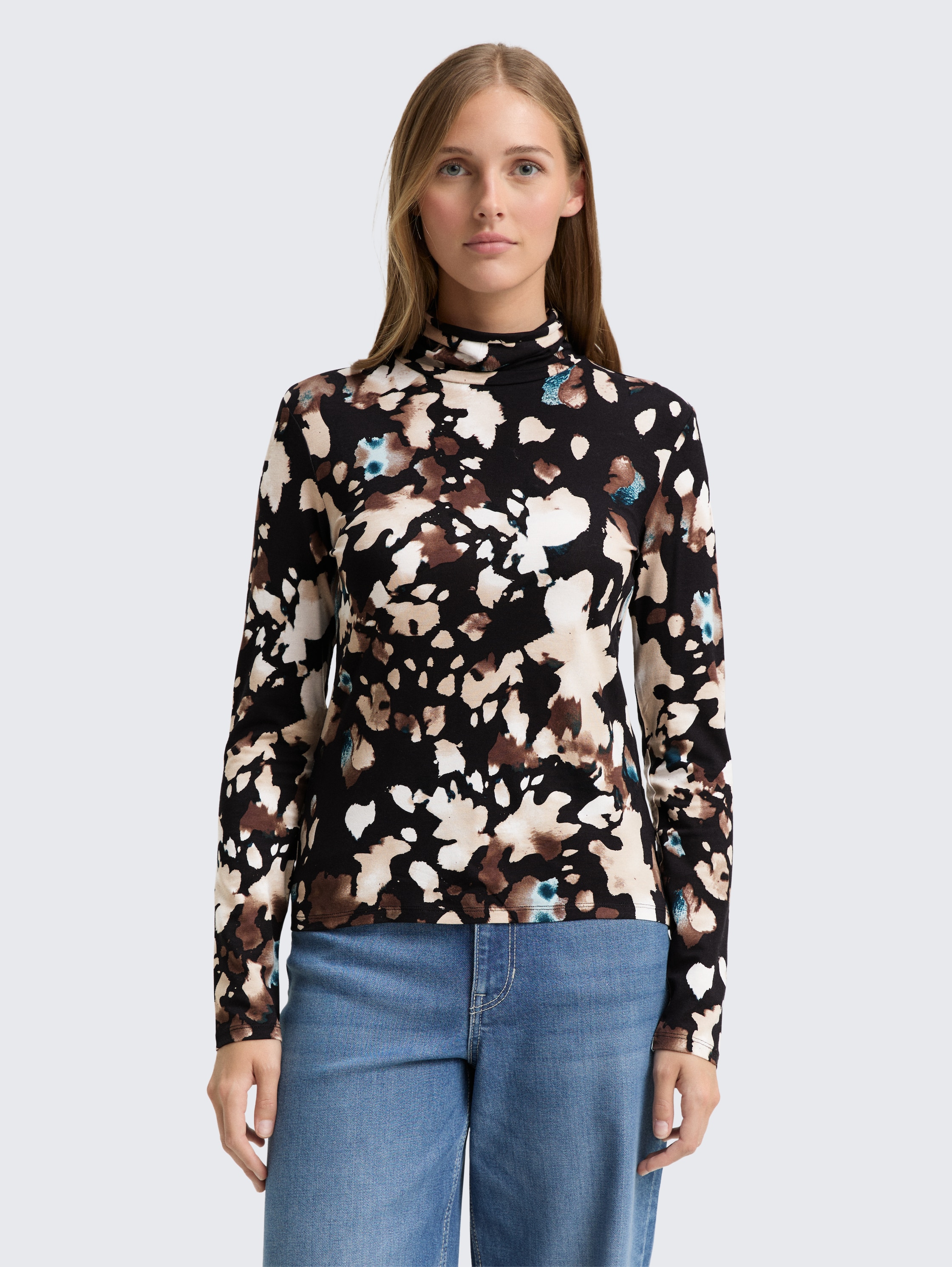 Basic Rollkragenshirt - abstract_print -