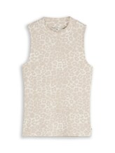 Selected, Ribbed top with stand-up collar by Tom Tailor, beige