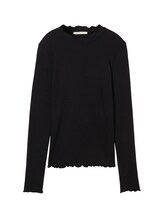 Ausgewählt, Langarmshirt mit Rippstruktur von Tom Tailor, schwarz