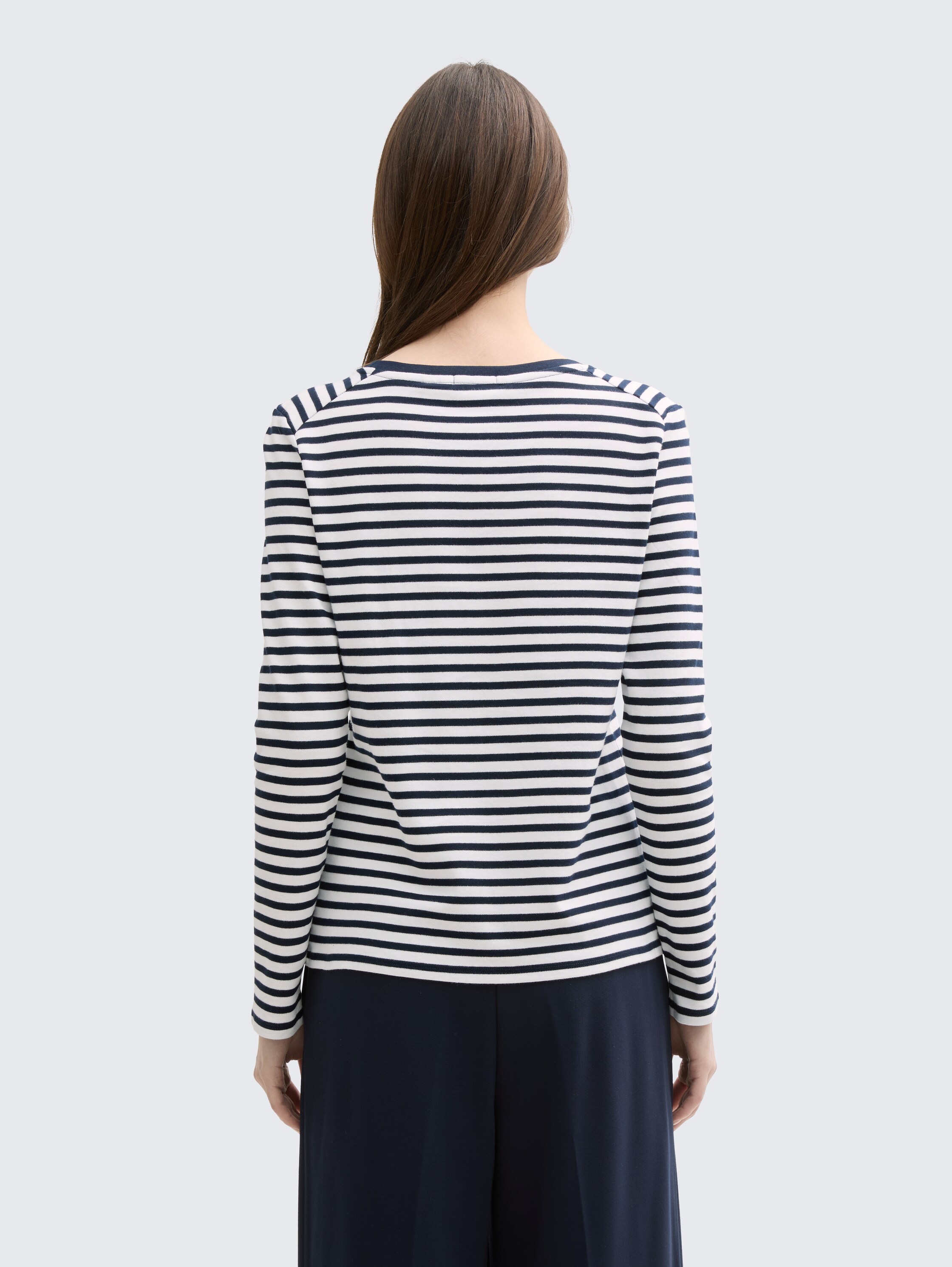 Langarmshirt mit Streifenmuster - navy_white_stripe - 