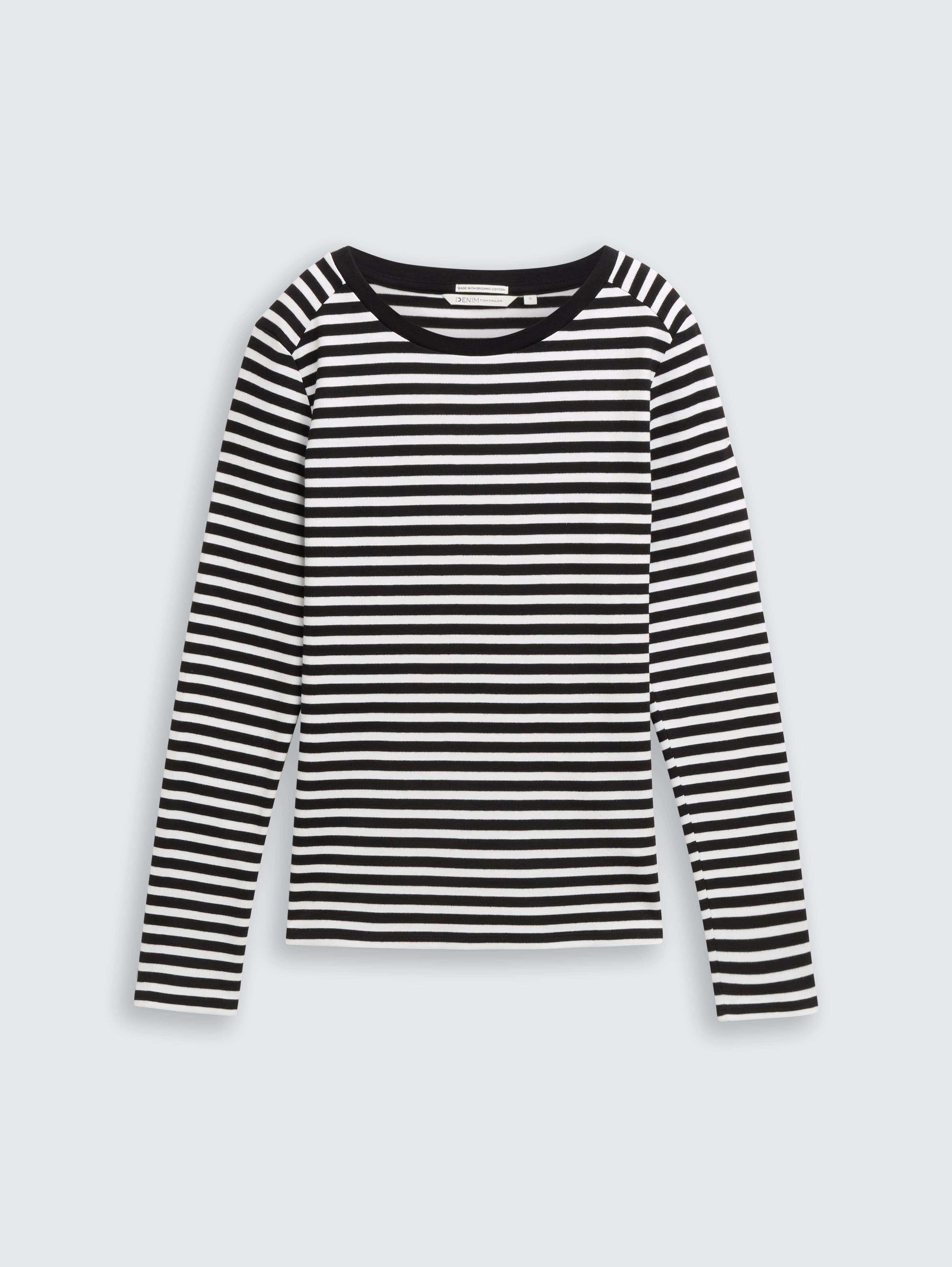 Langarmshirt mit Streifenmuster von Denim Female, black white stripe