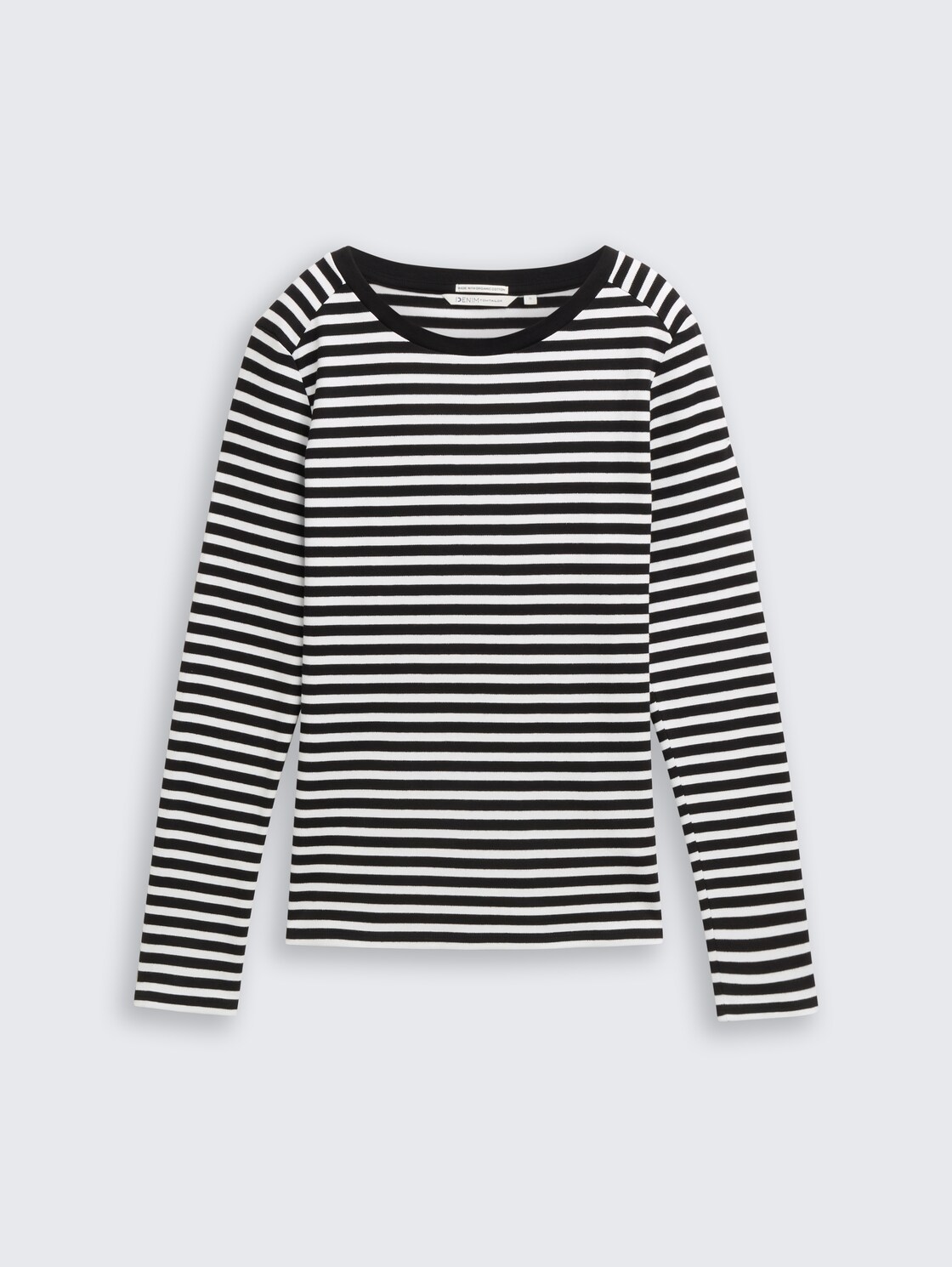 Langarmshirt mit Streifenmuster - black white stripe - Vorder-Produkt-Ansicht
