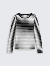 Shirt met lange mouwen en streeppatroon - black white stripe - Product vooraanzicht