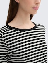 Shirt met lange mouwen en streeppatroon - black white stripe - Detailaanzicht model