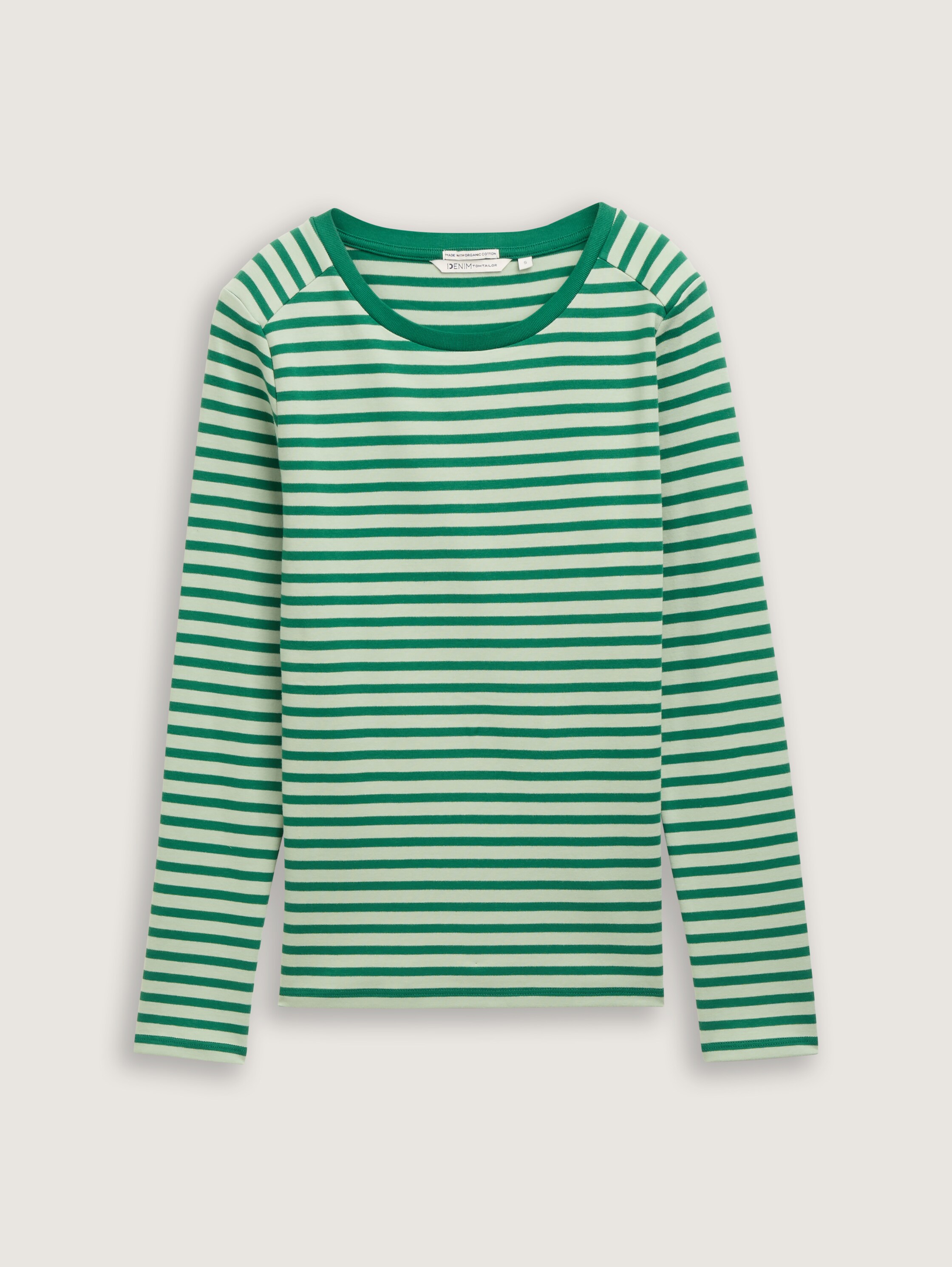 Langarmshirt mit Streifenmuster - tonal_green_stripe - 