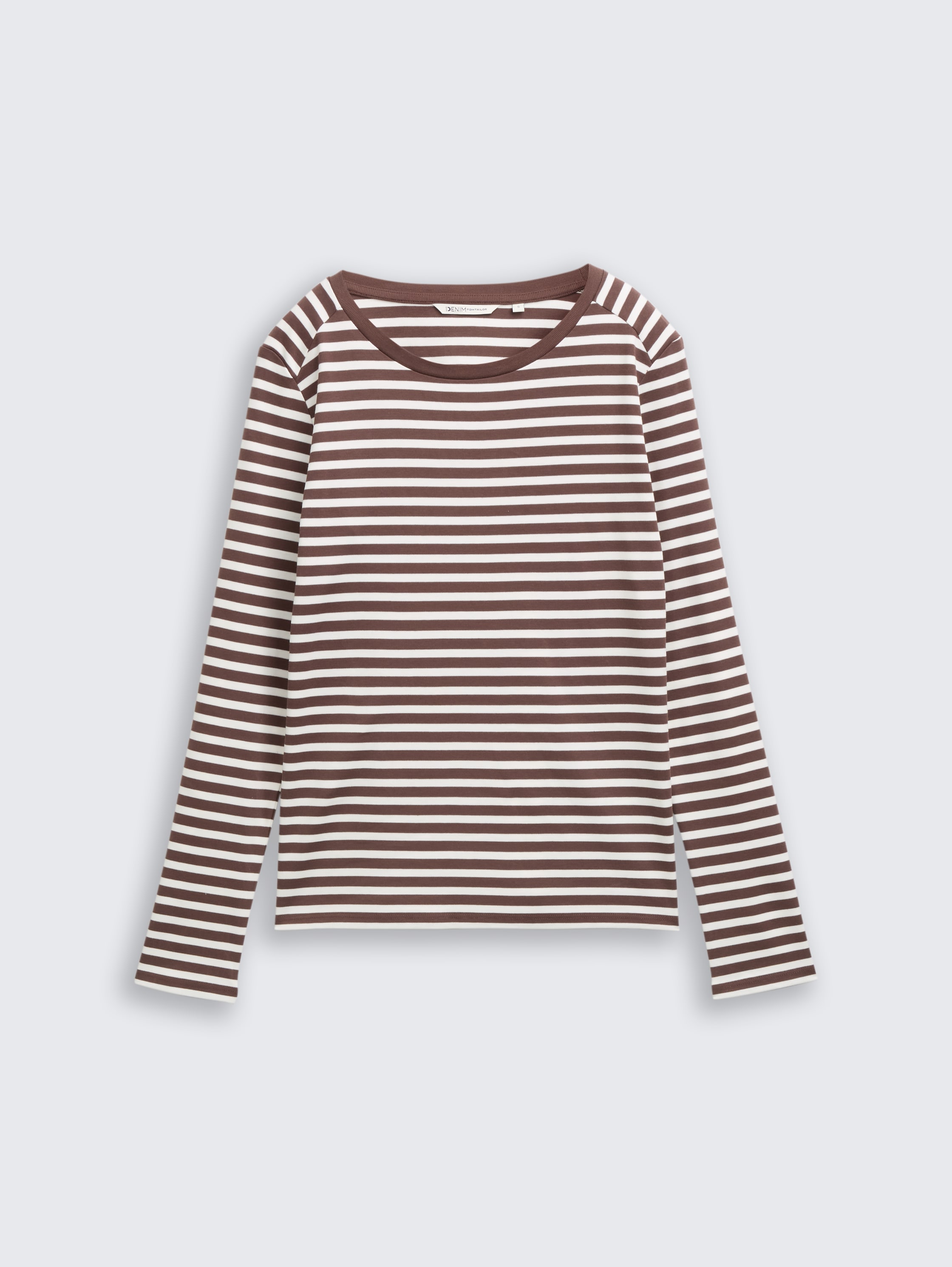 Langarmshirt mit Streifenmuster - brown_white_stripe - 