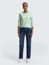 Shirt met lange mouwen en streeppatroon - tonal matcha green stripe - Model vooraanzicht