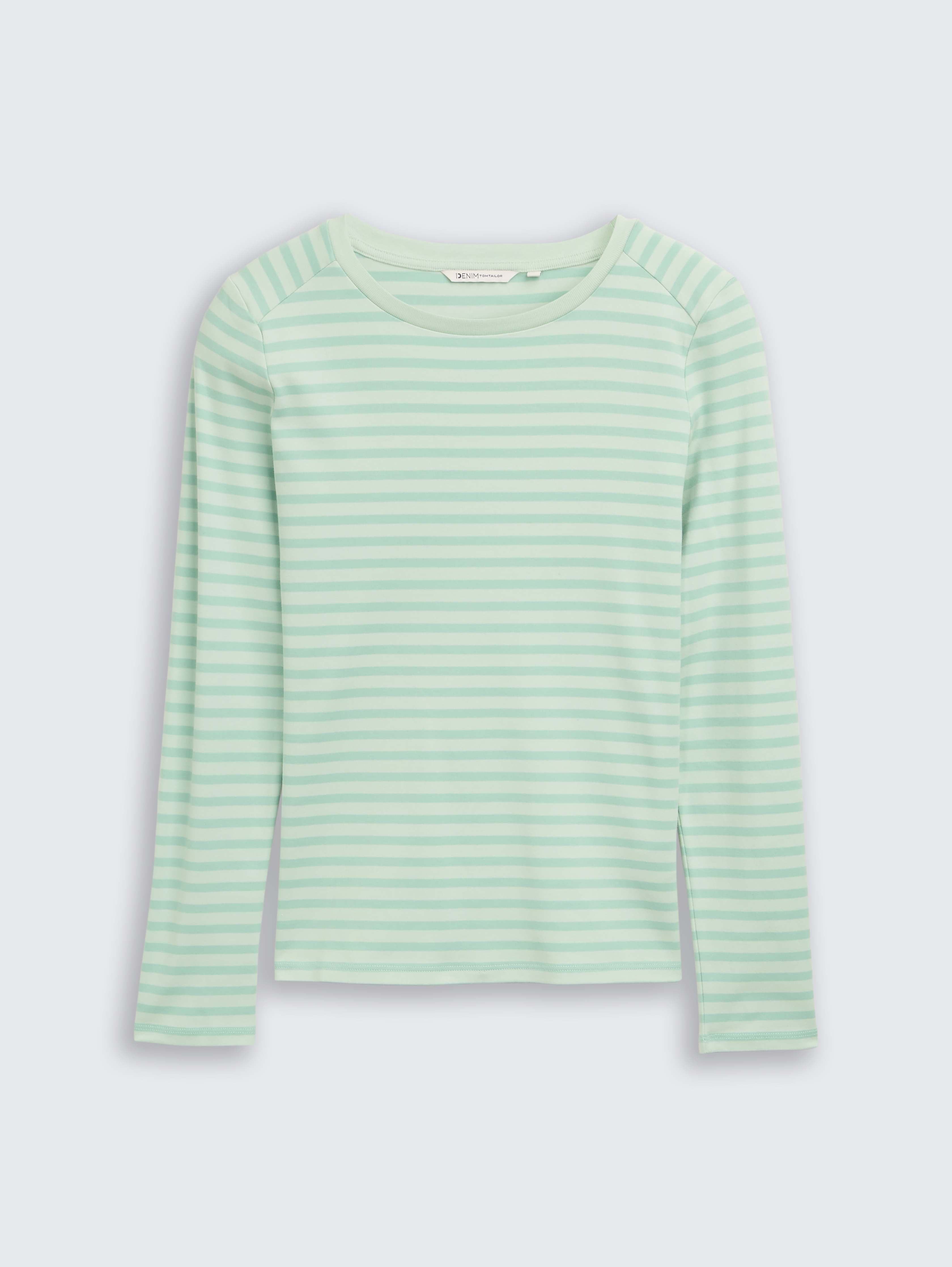 Langarmshirt mit Streifenmuster von Denim Female, tonal matcha green stripe