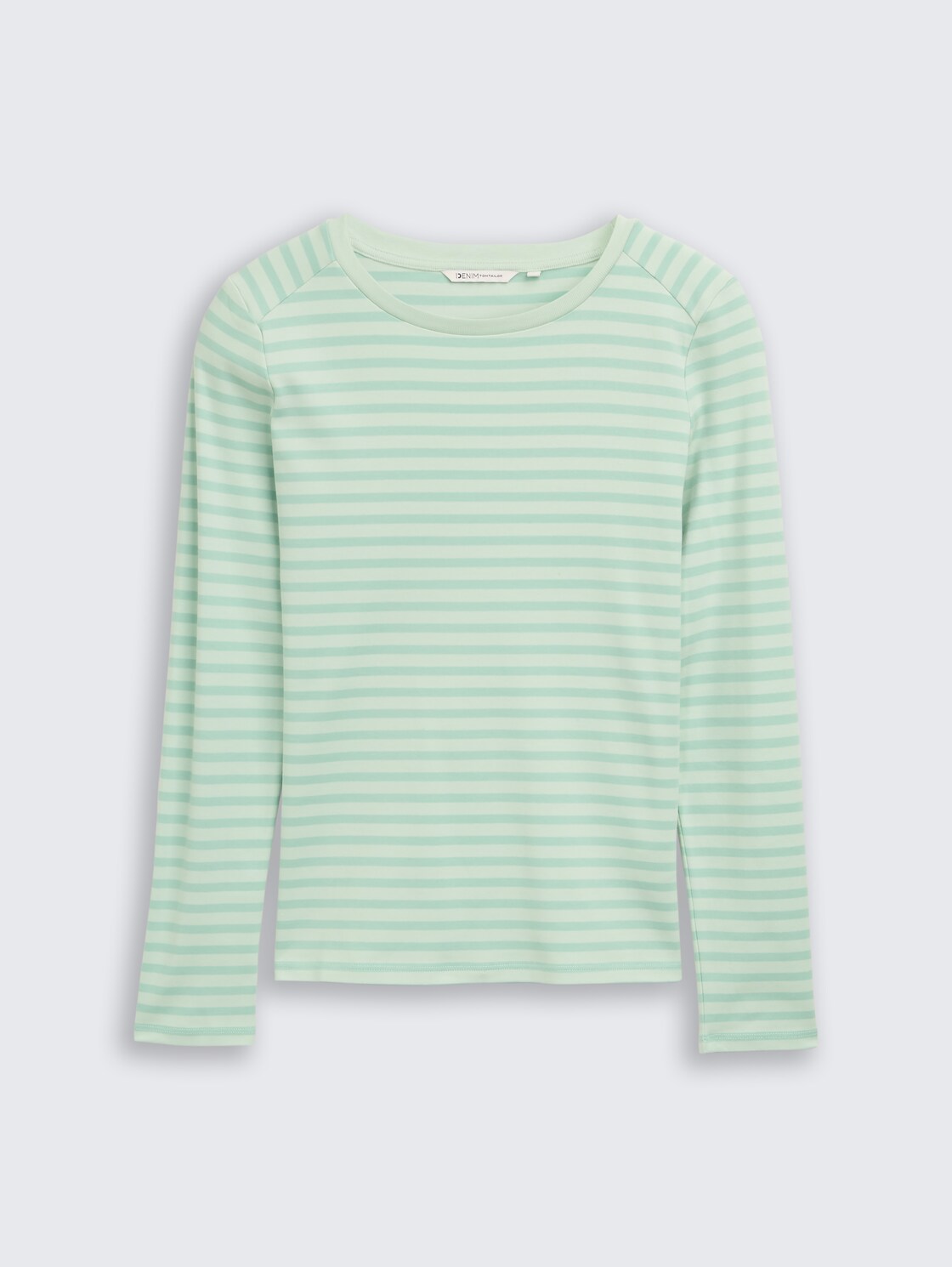 Langarmshirt mit Streifenmuster - tonal matcha green stripe - Vorder-Produkt-Ansicht