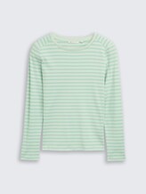 Shirt met lange mouwen en streeppatroon - tonal matcha green stripe - Product vooraanzicht