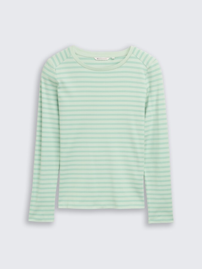 Langarmshirt mit Streifenmuster von Denim Female, tonal matcha green stripe