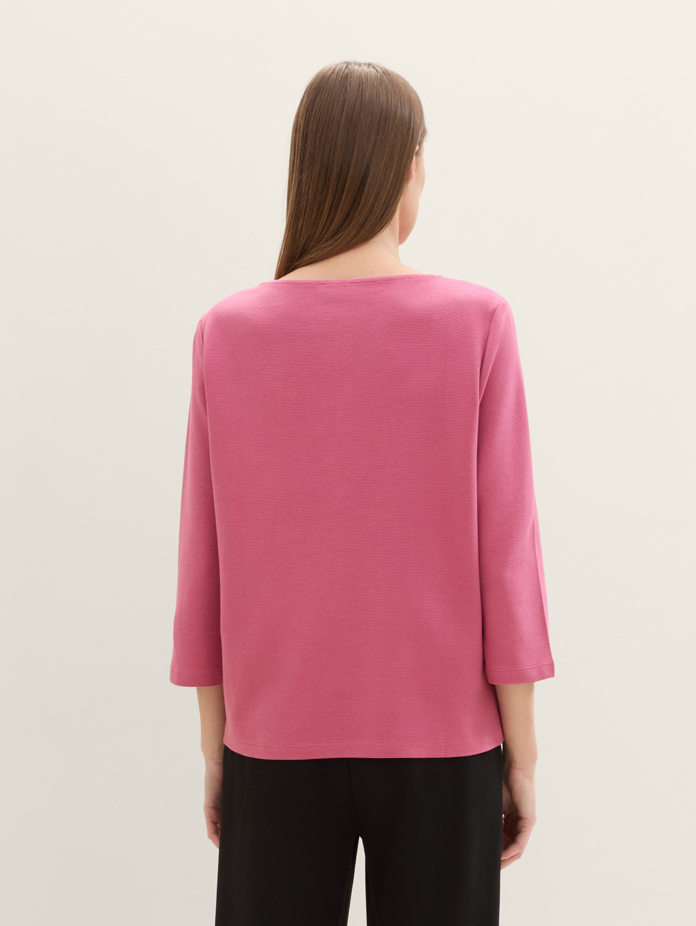 Shirt met 3/4 mouwen met structuur - pink_velvet - 