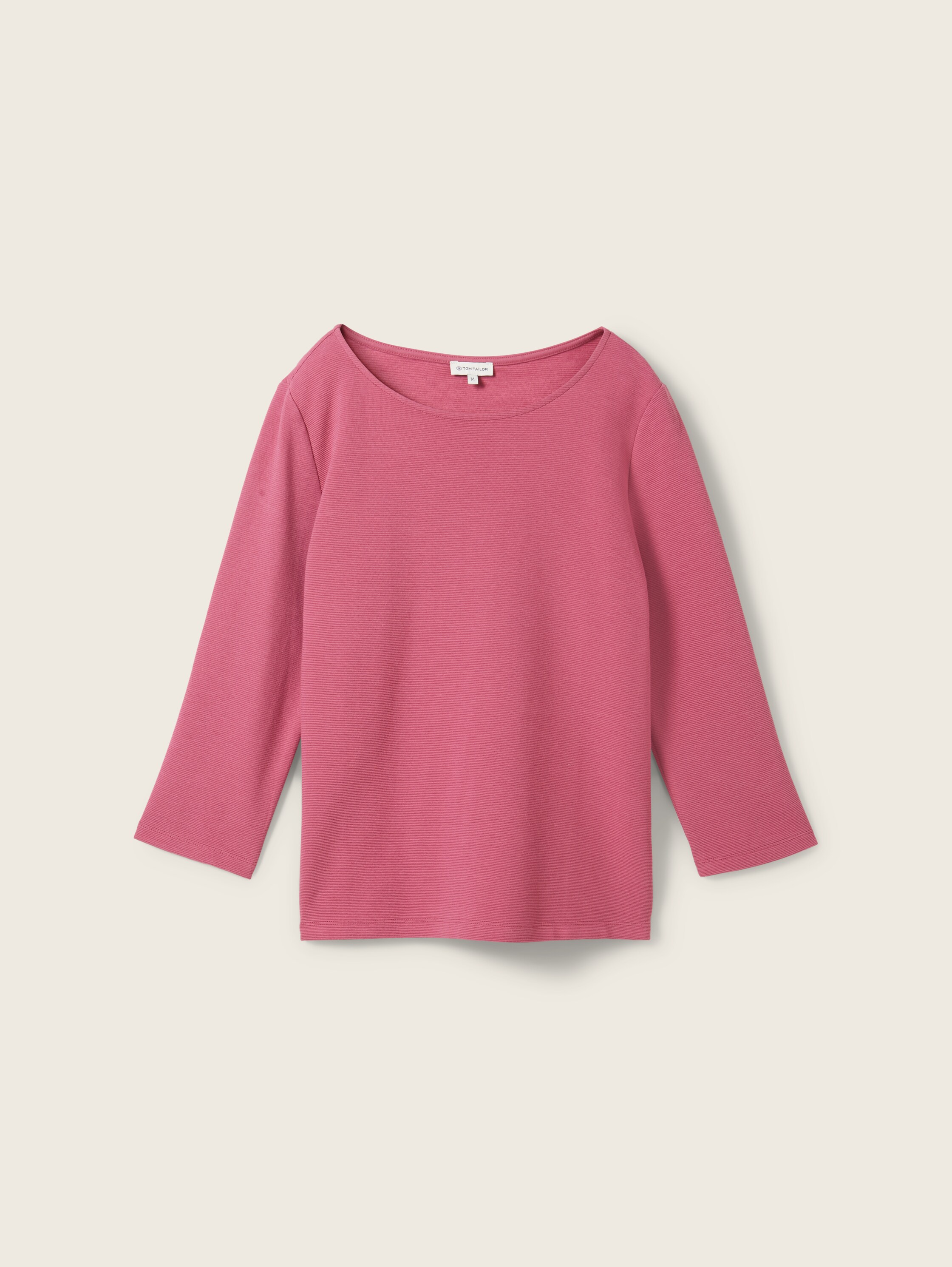 Shirt met 3/4 mouwen met structuur - pink_velvet - 