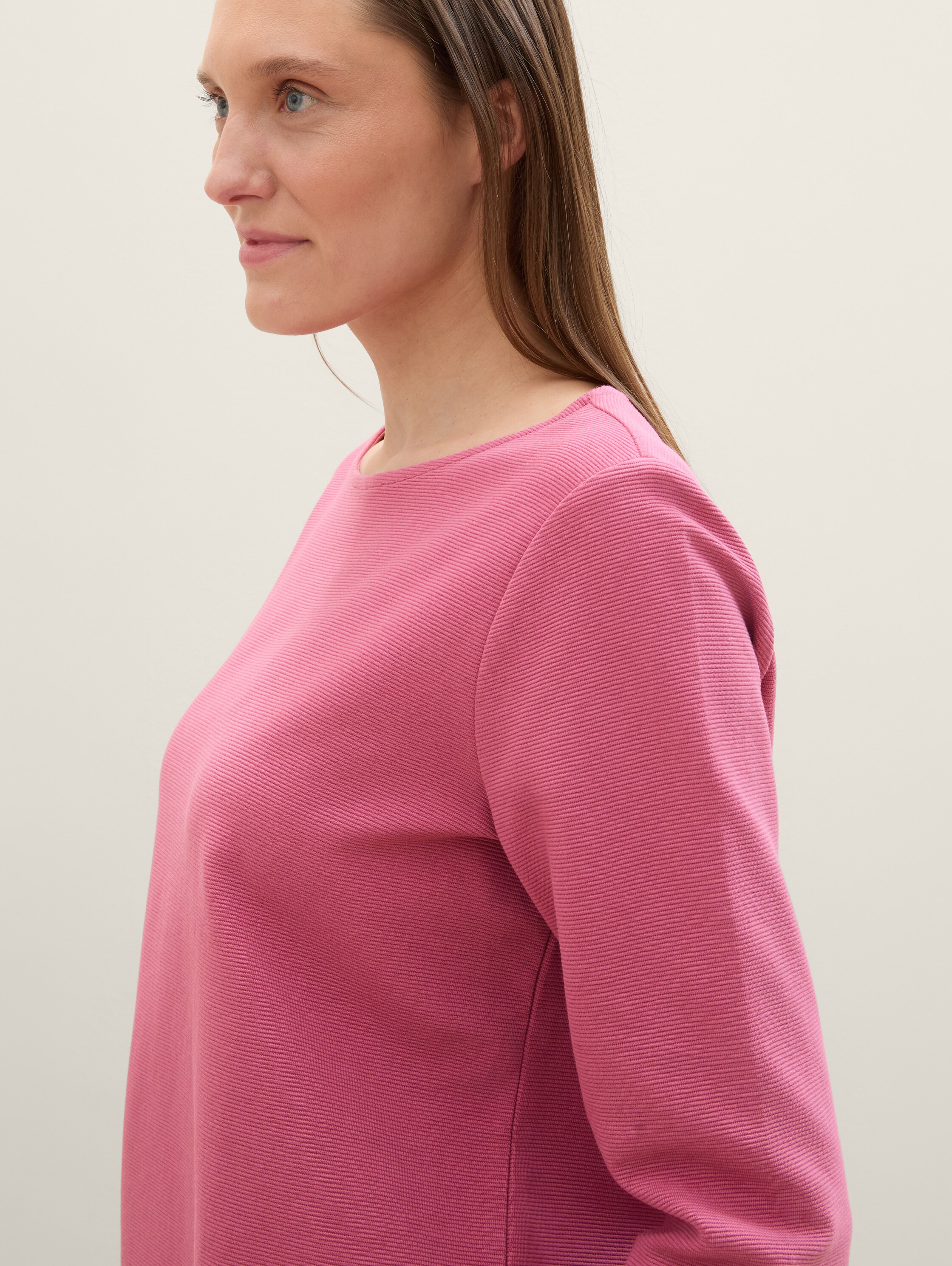 Shirt met 3/4 mouwen met structuur - pink_velvet - 