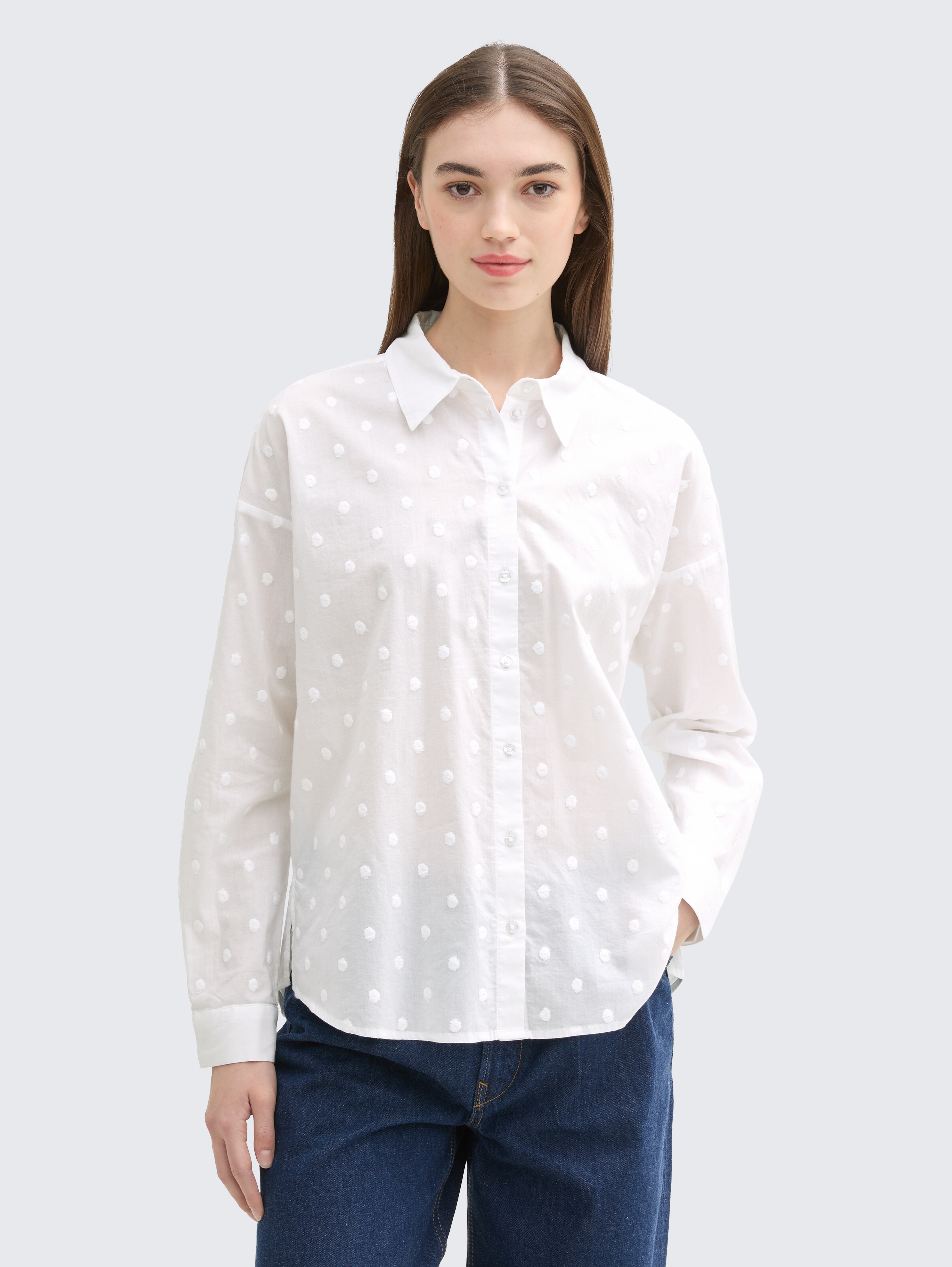 Shirt blouse with dotted texture by Tom Tailor