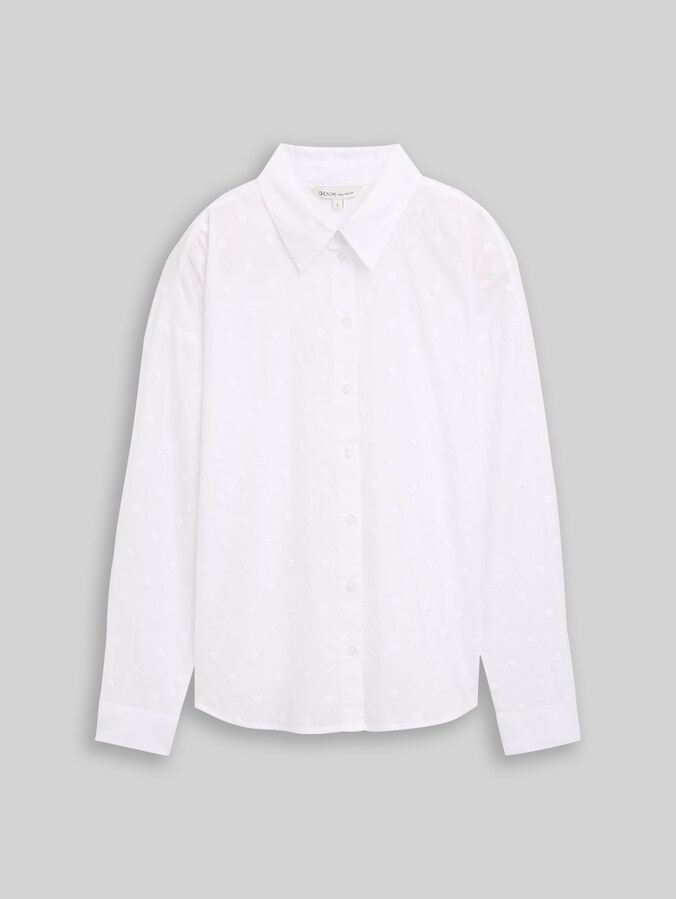 Chemisier à motif à pois par Denim Female, White