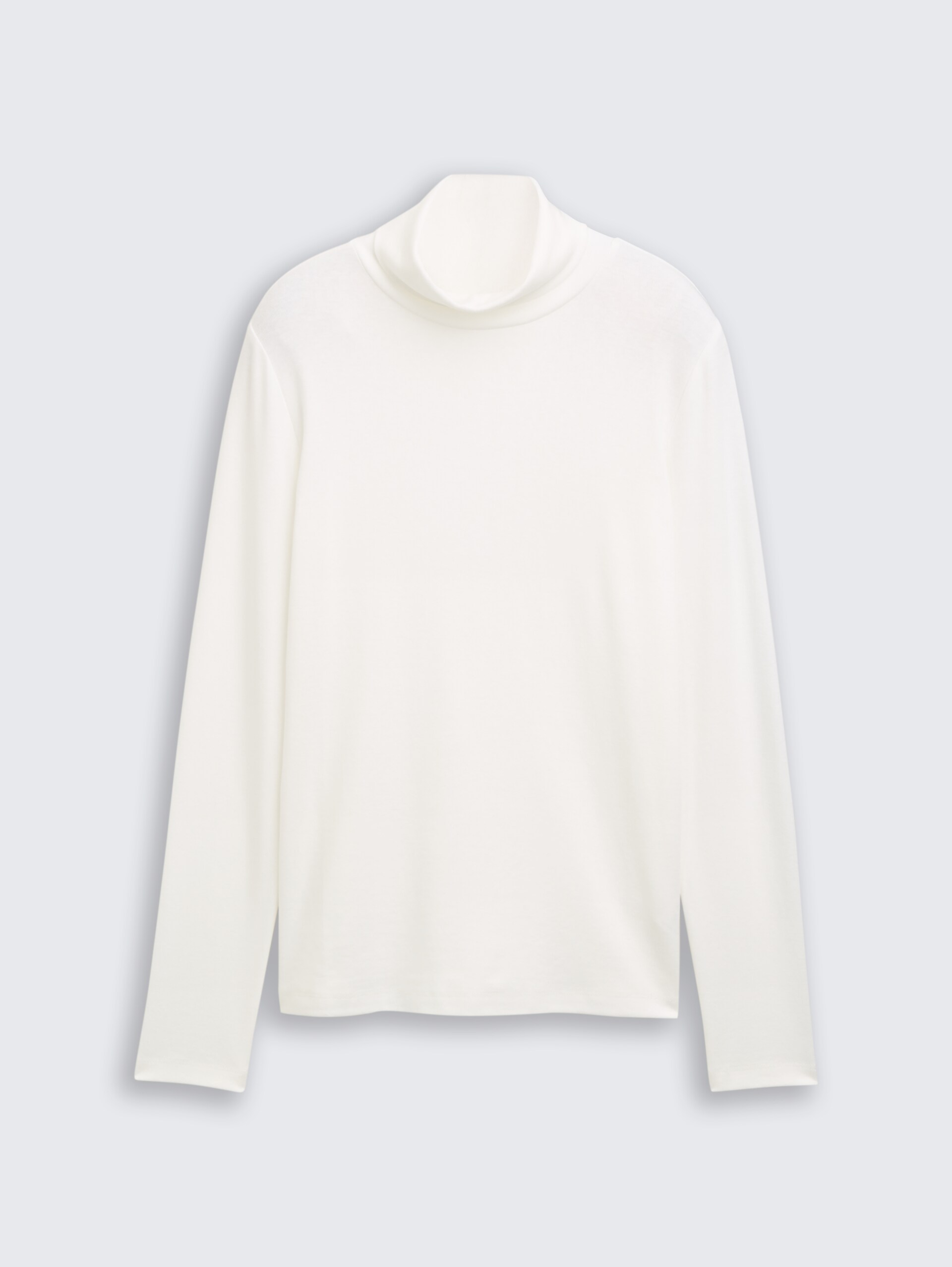 Shirt met lange mouwen en rolkraag - Whisper White - Product vooraanzicht