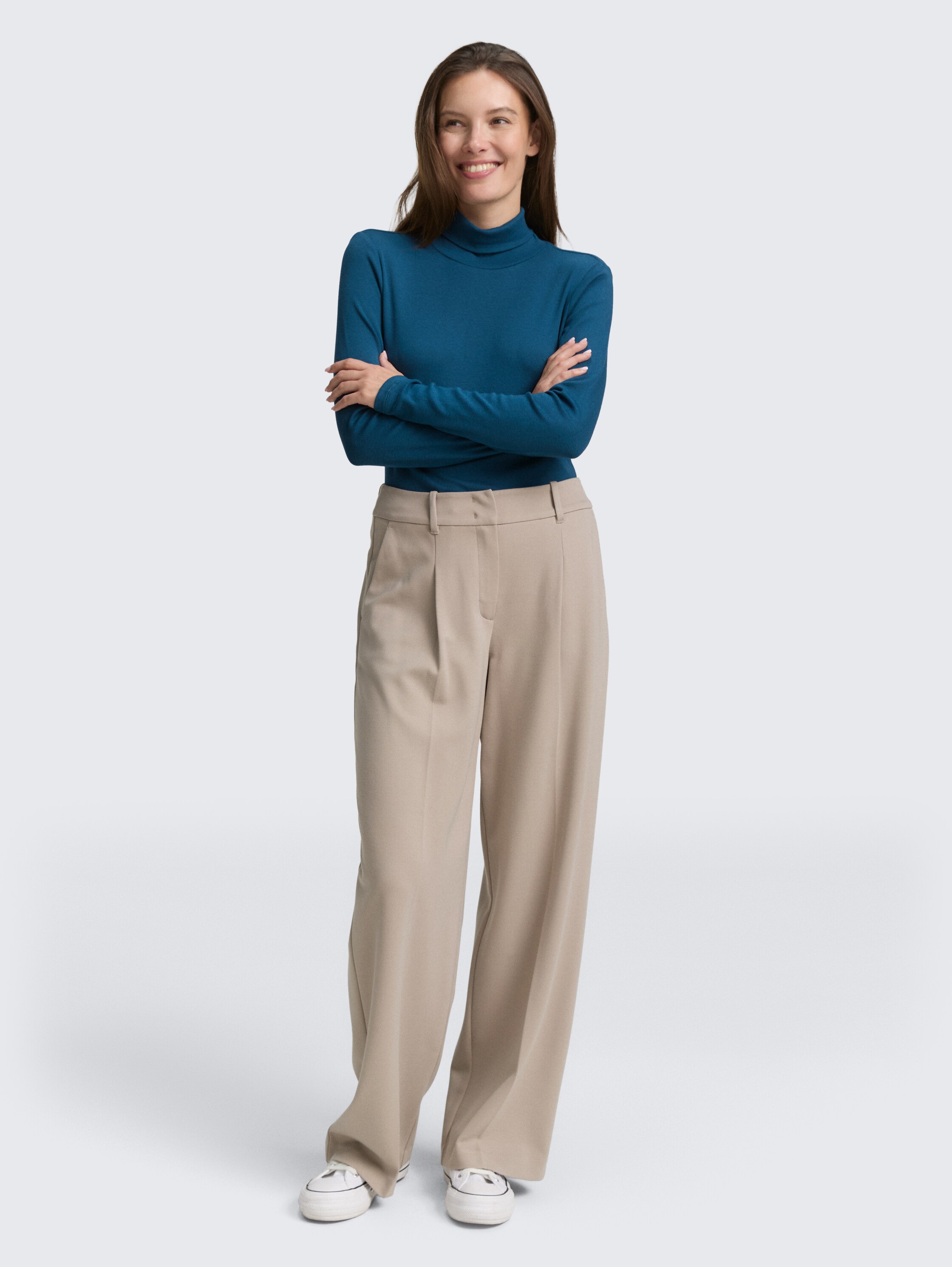 Shirt met lange mouwen en col - dark_petrol_1 - 