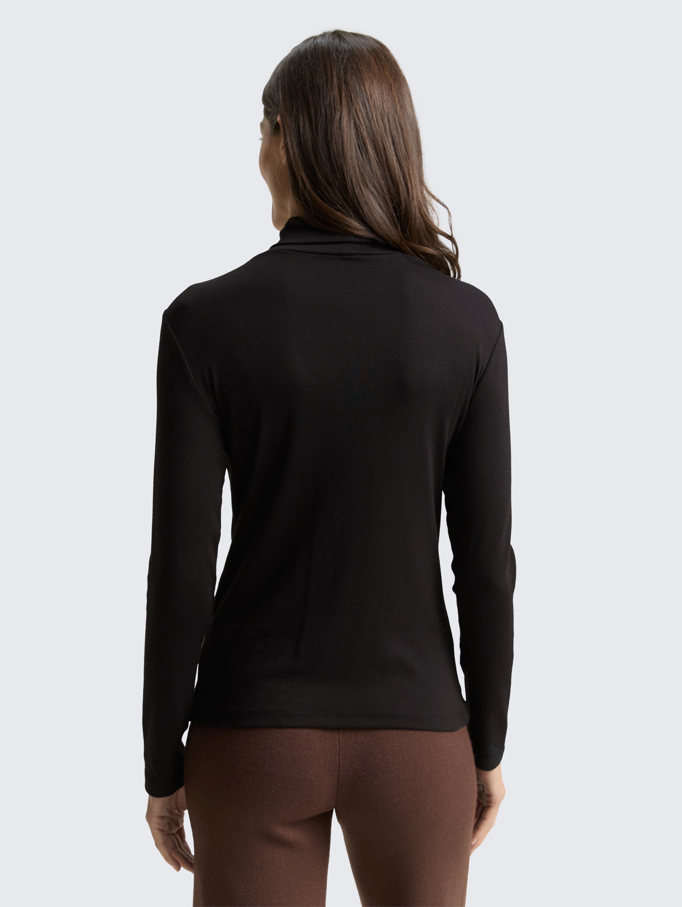 Langarmshirt mit Rollkragen - deep_black_1 - 