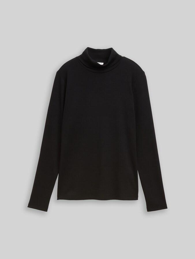 Long-sleeved shirt with turtleneck by Women, deep black