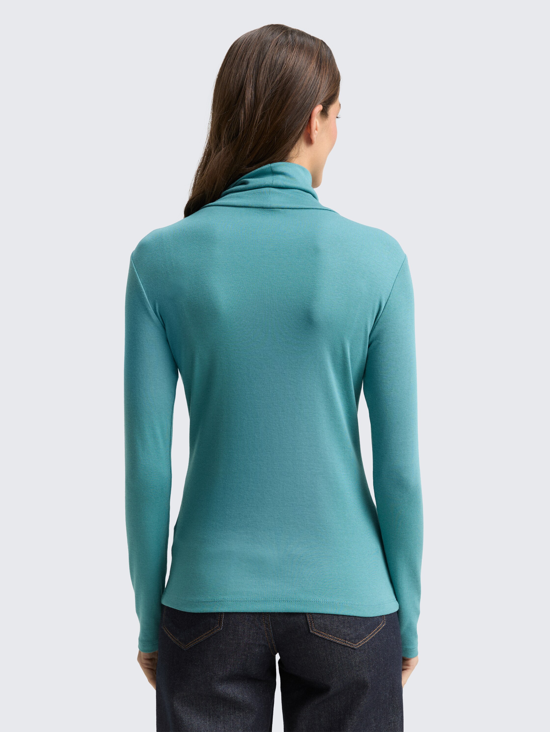 Shirt met lange mouwen en rolkraag - tropical_teal - 