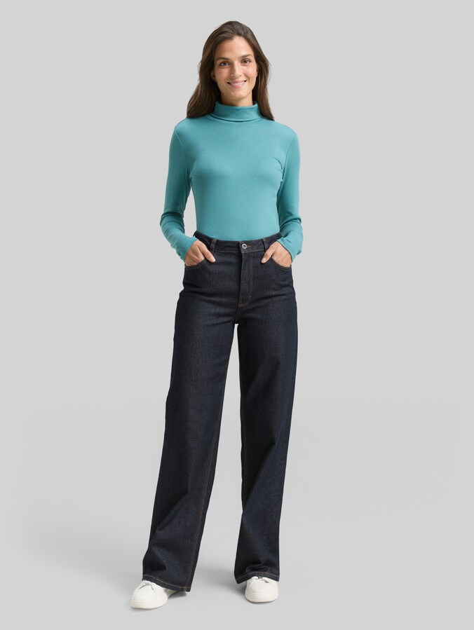 Shirt met lange mouwen en coltrui door Women, tropical teal